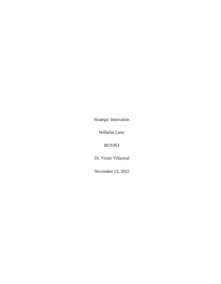 Week 6 - Technology and Innovation