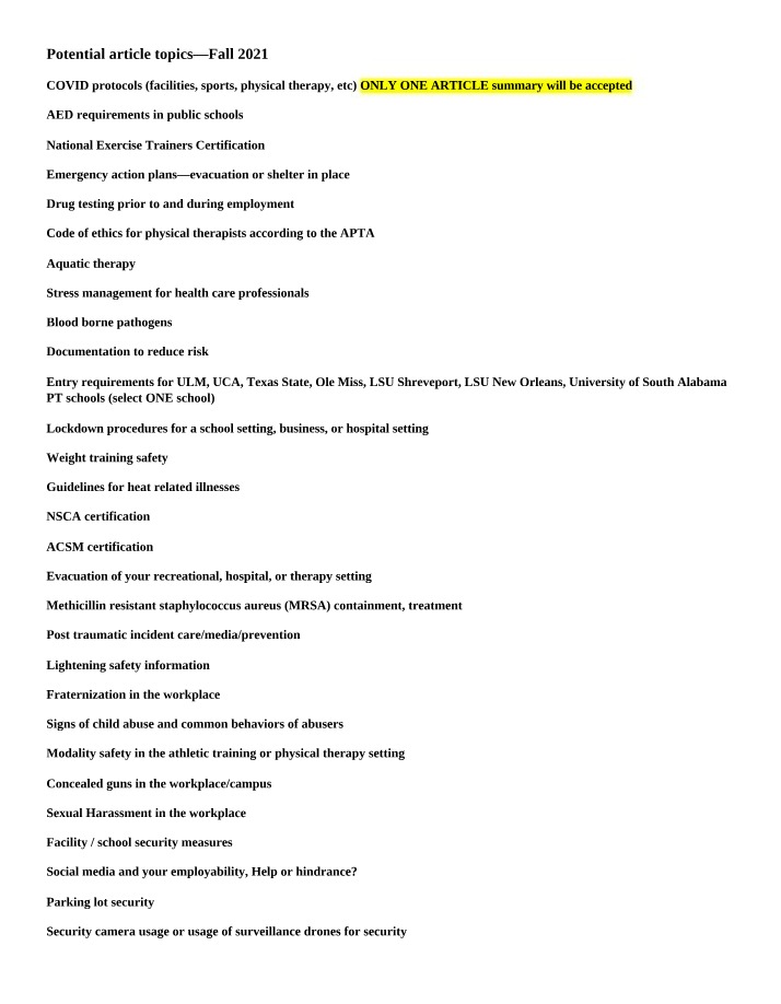 KINESIOLOG 3033 - Fall 2021 Course Materials