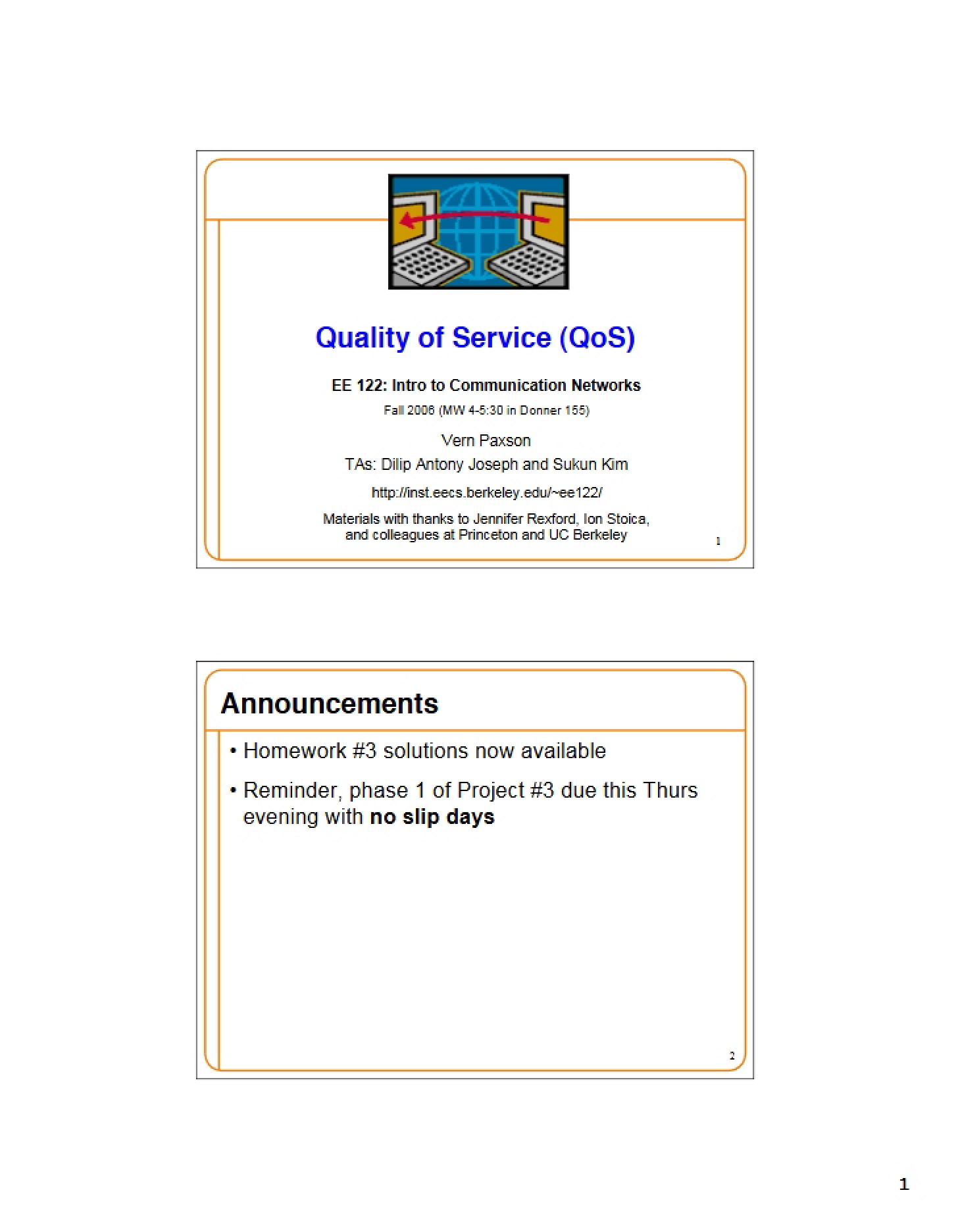 Quality of Network Service
