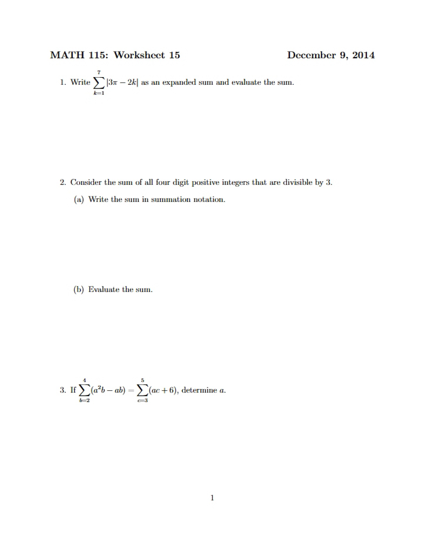 Lecture 15 (Fall '14)