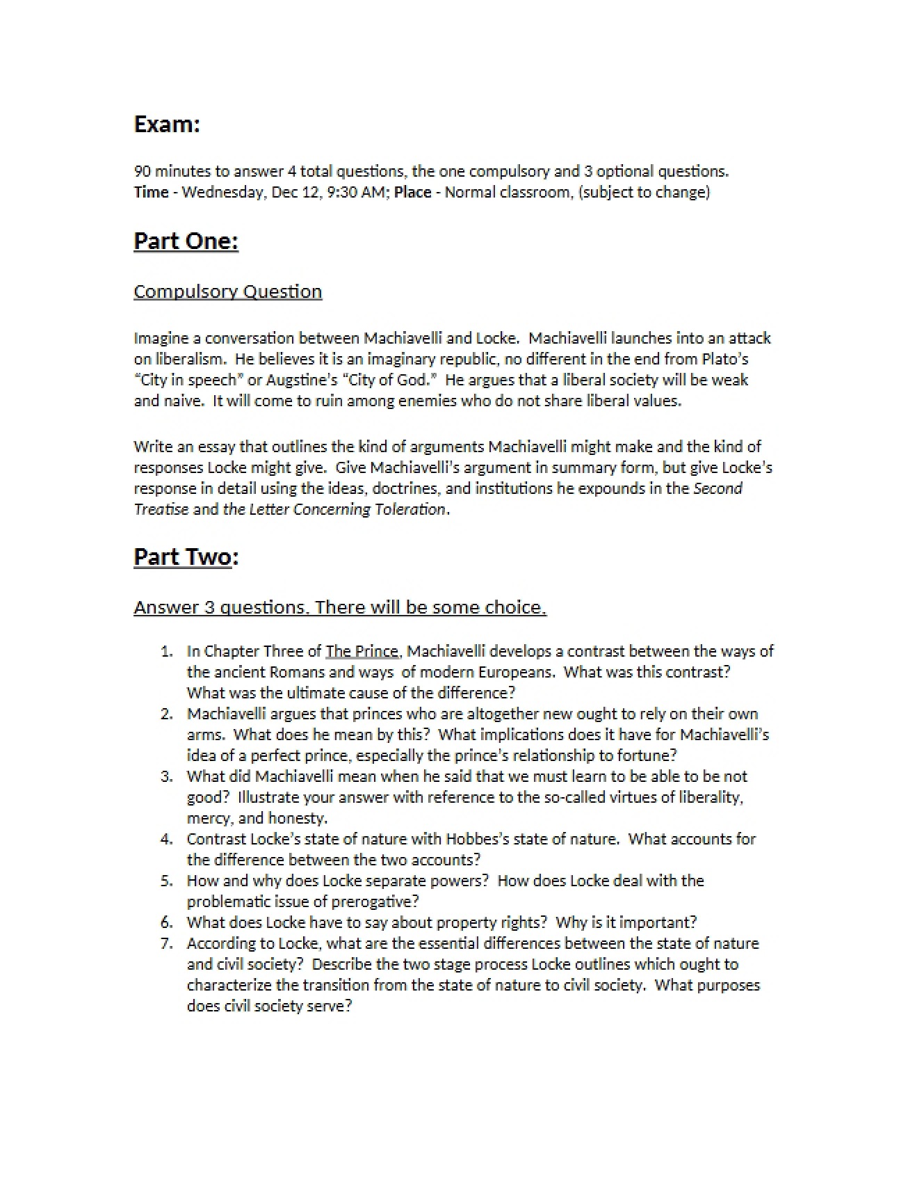 Guide for Exam
