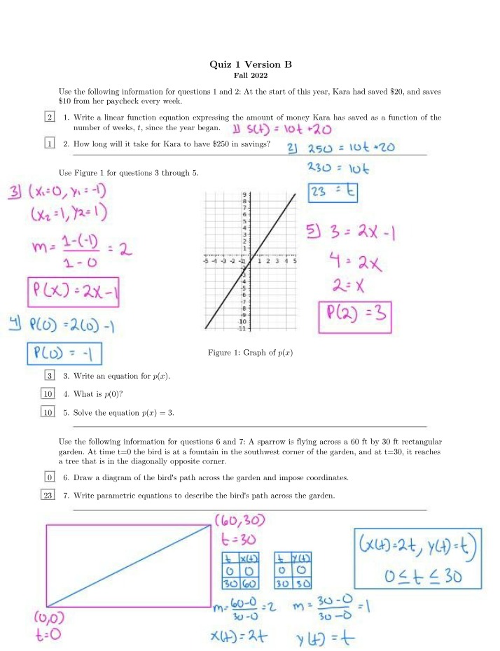 MAT 153 Quiz 1 - Fall 2022 Version B