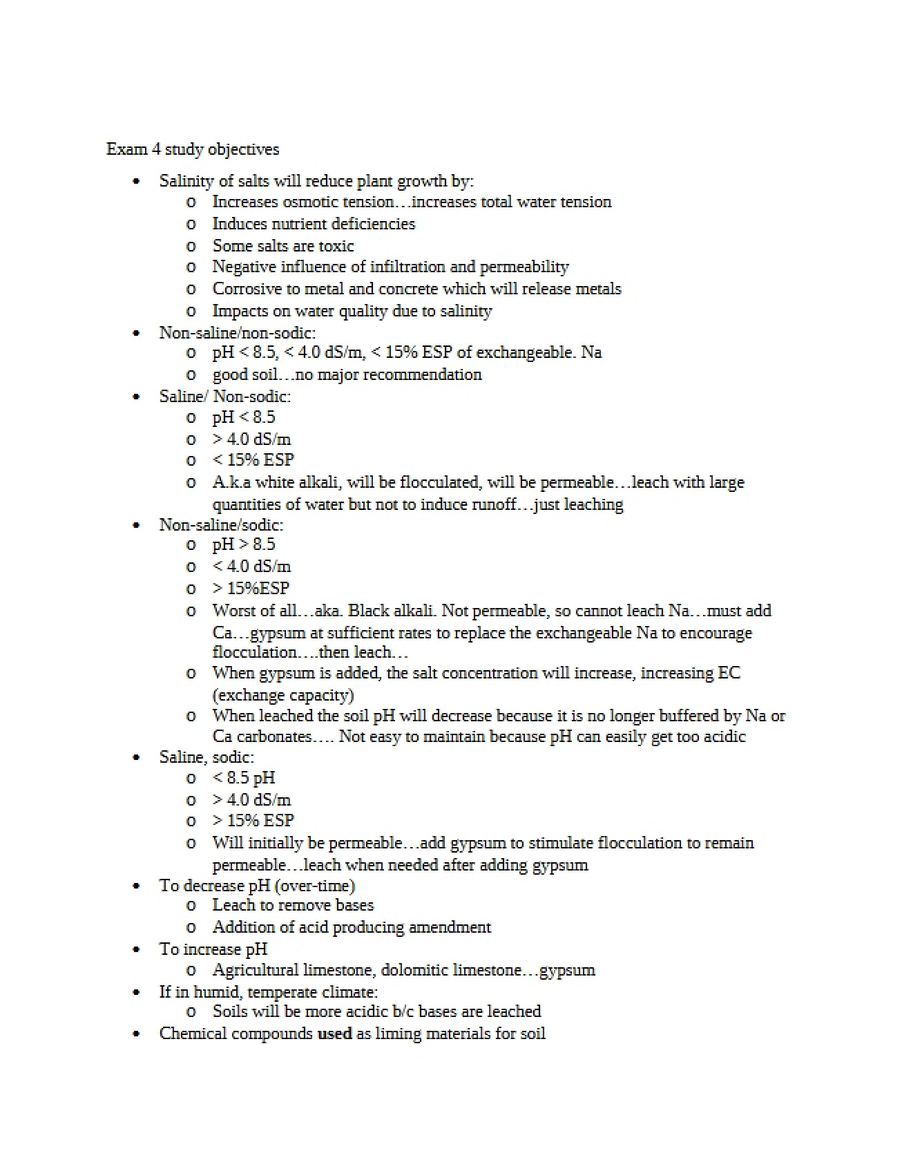 Soil Science Exam 4