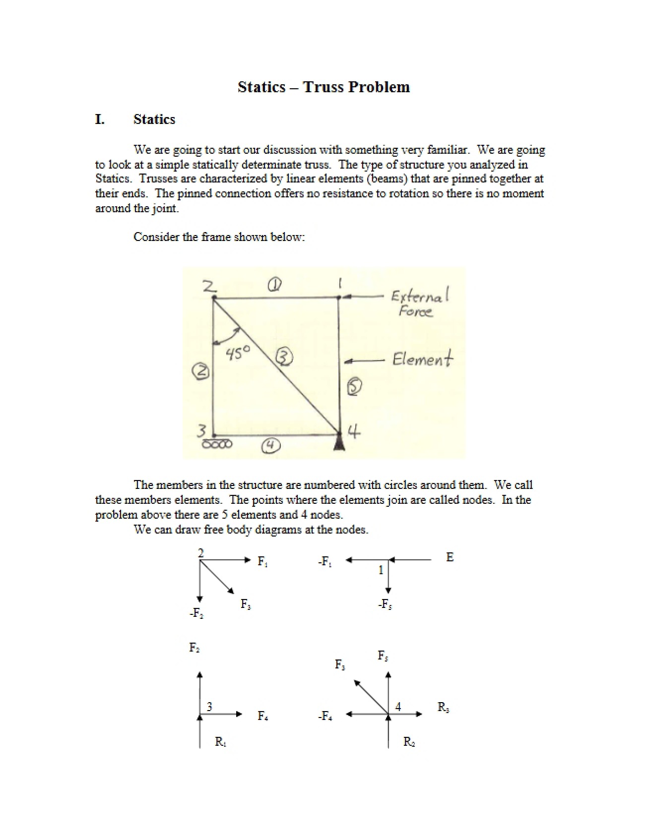 Truss Problems in Statics
