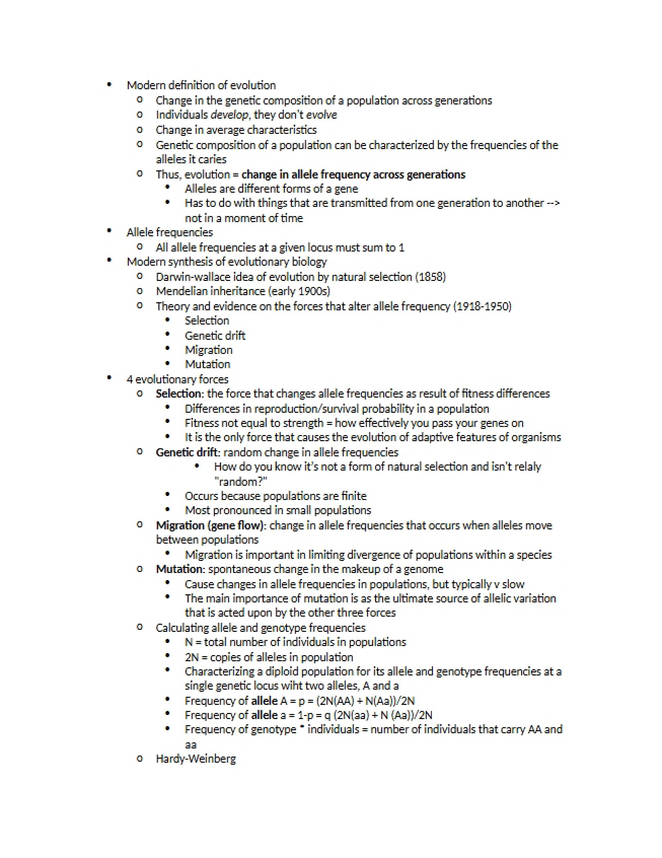 Introduction to Biology B Study Notes