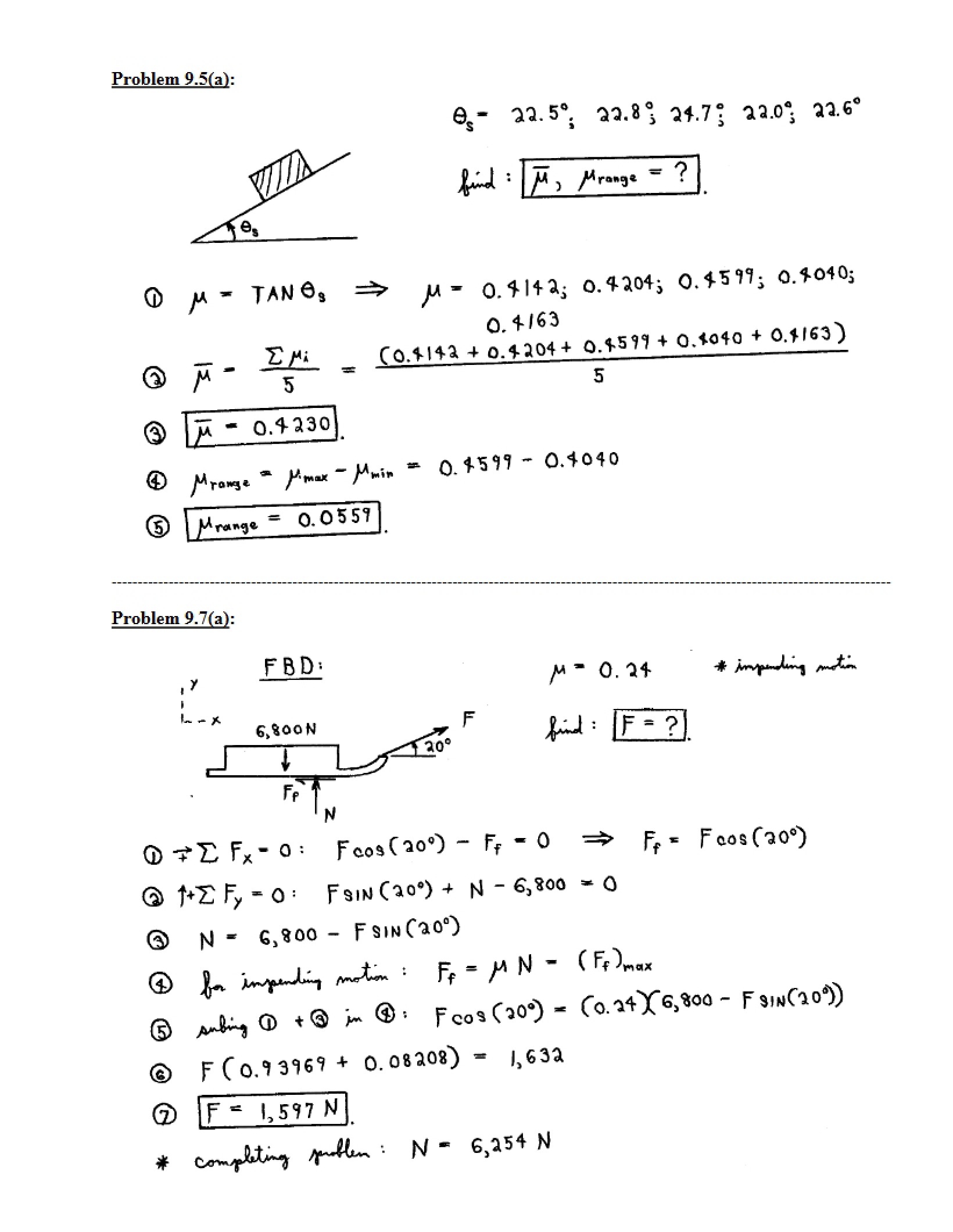 Problems for Course