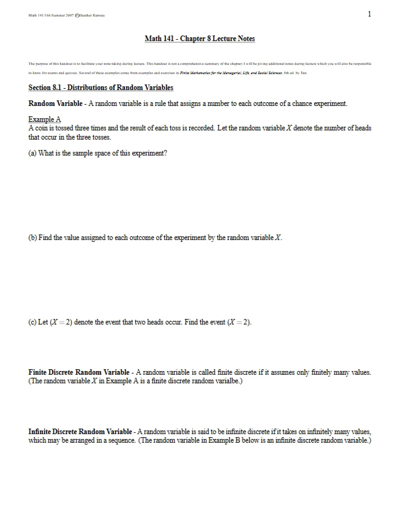 Notes for Chapter 8 (Math 141)