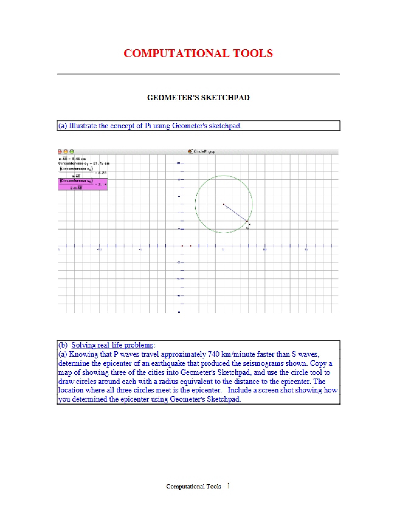 Tools for Computation A