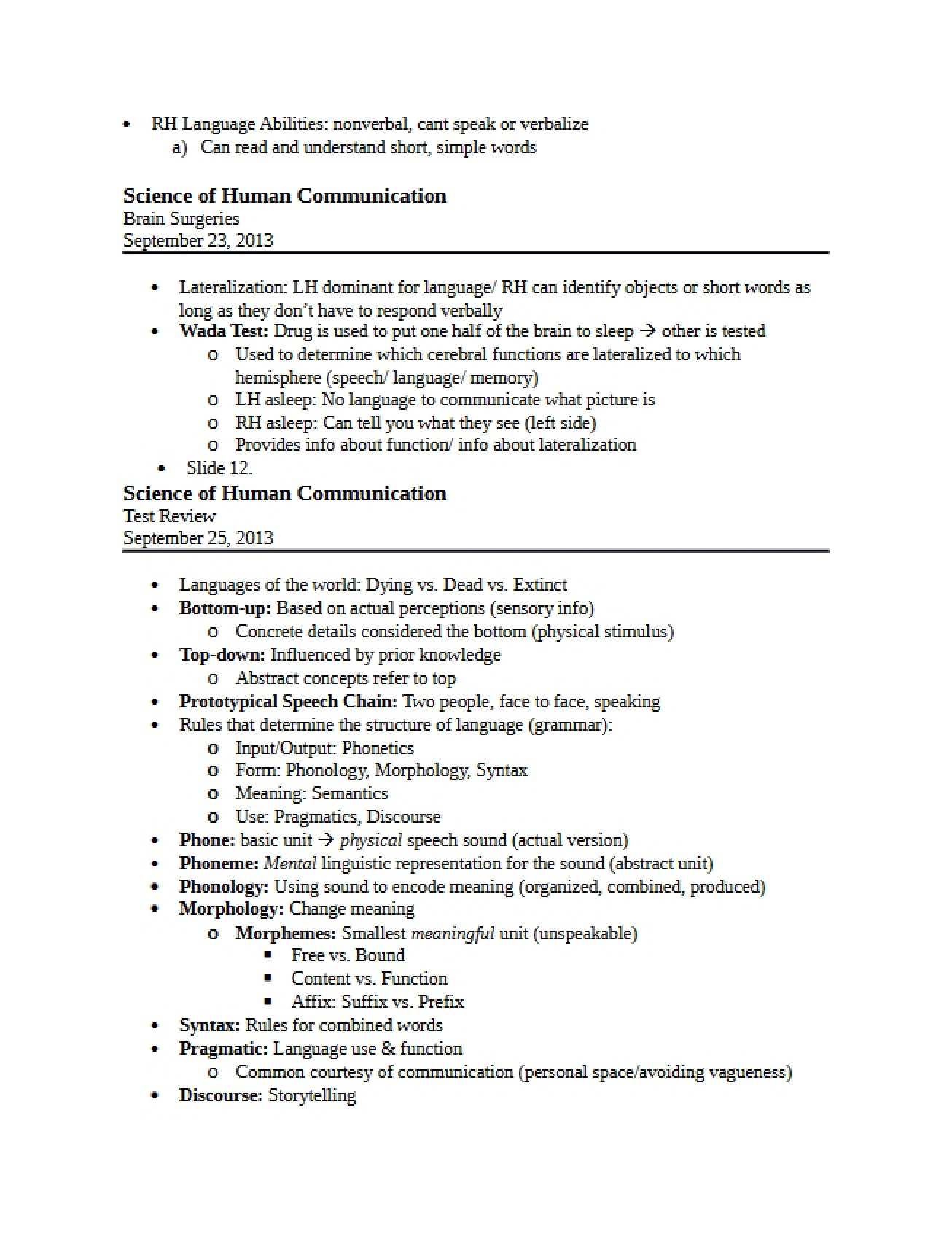 Second Study Guide for the First Midterm