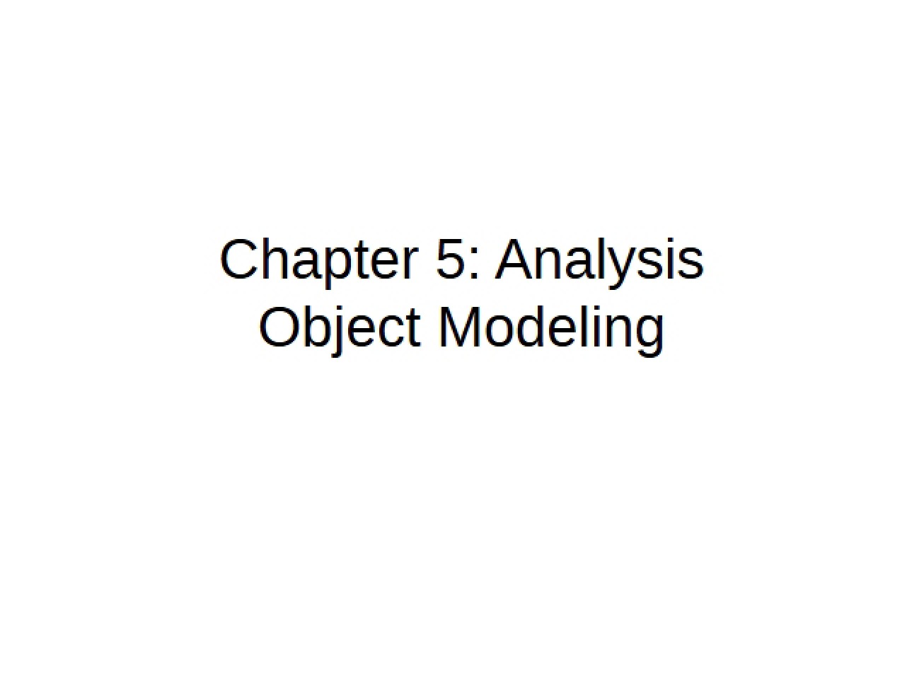 Object Modeling Analysis