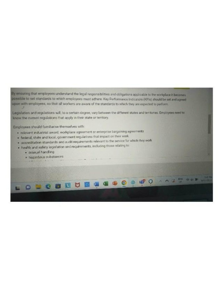 Workplace Legal Responsibilities and Standards
