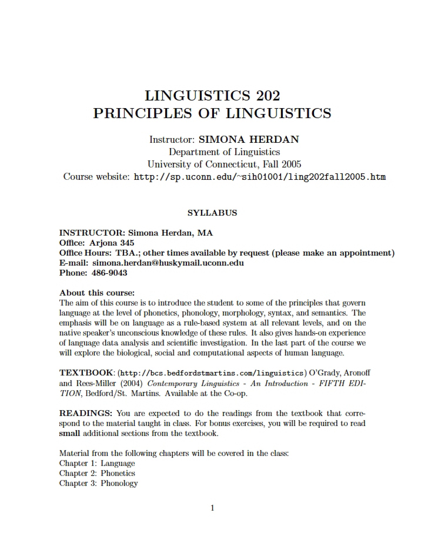 Class Info