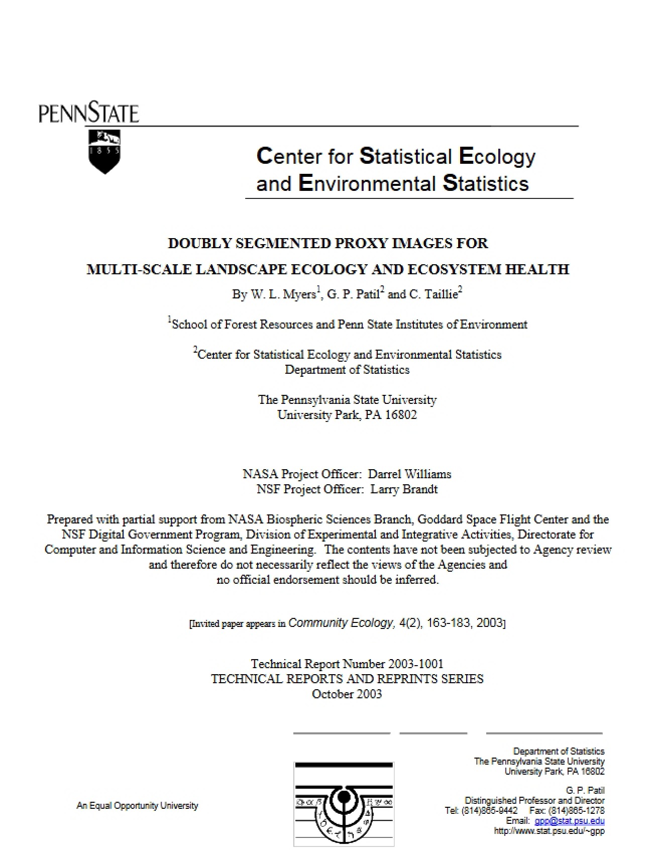 Ecosystem Health and Multi-Scale Landscape Ecology