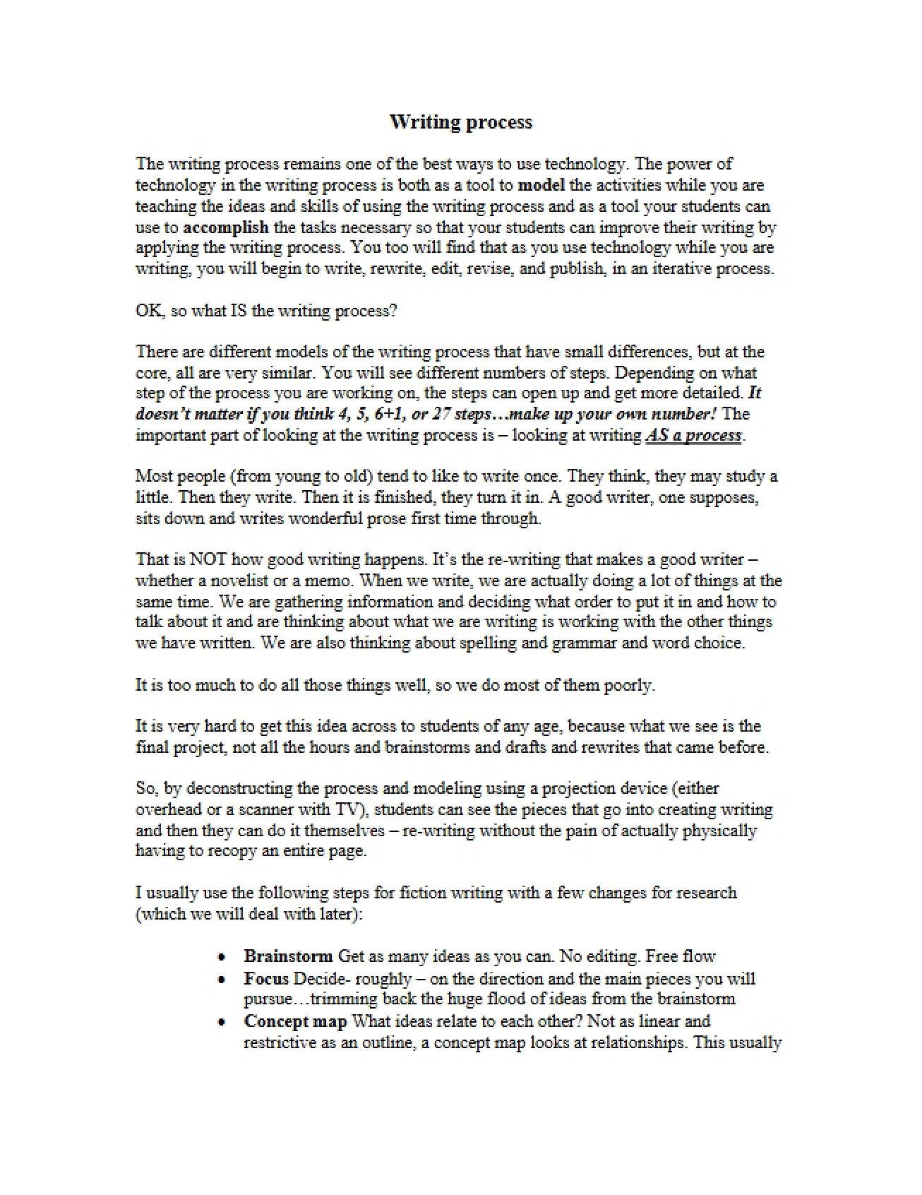Writing Process - Computer as Instructional Tool