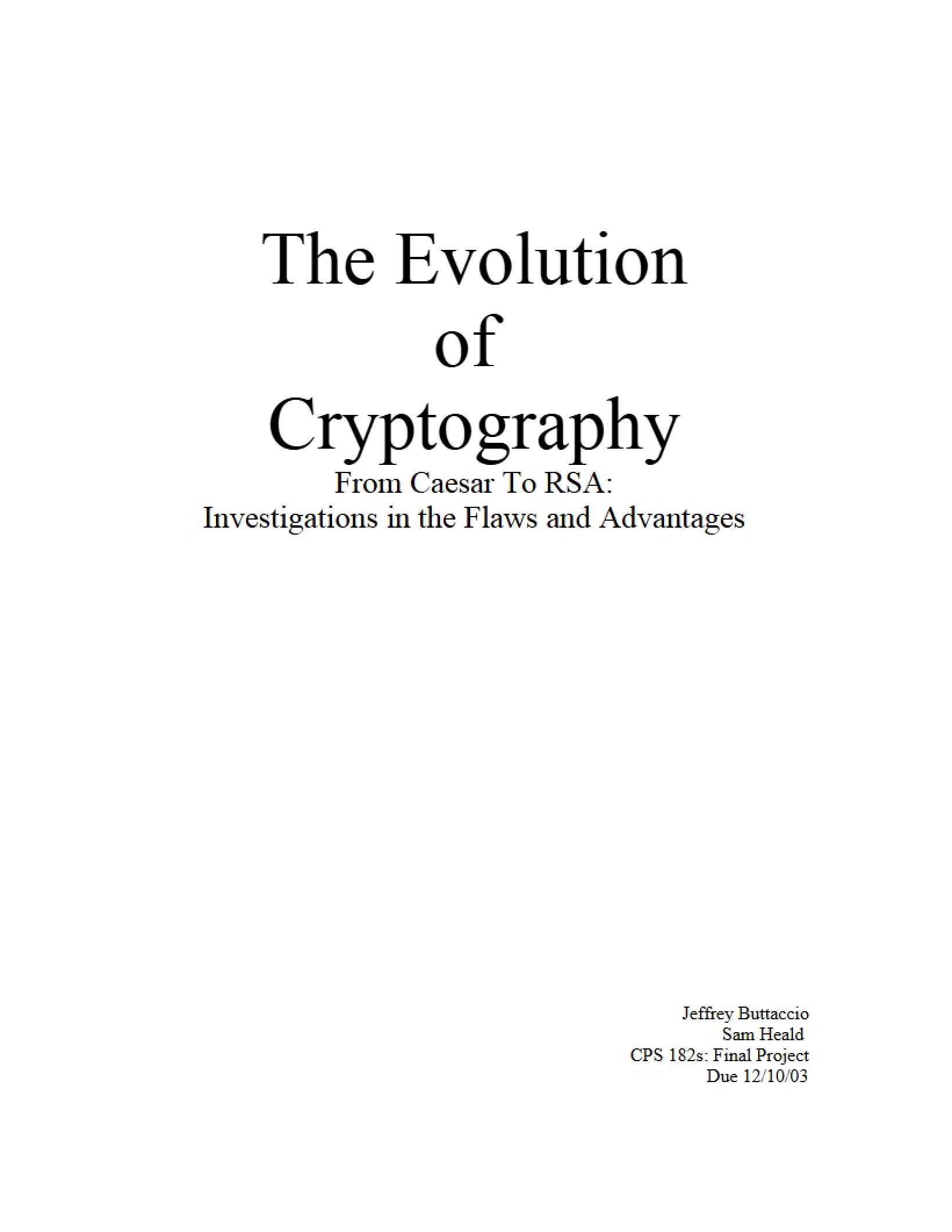 Cryptography Evolution