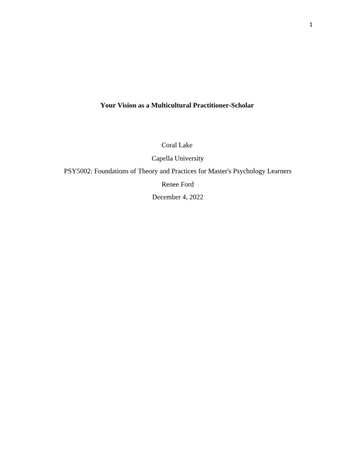 Practitioner-Scholar Vision