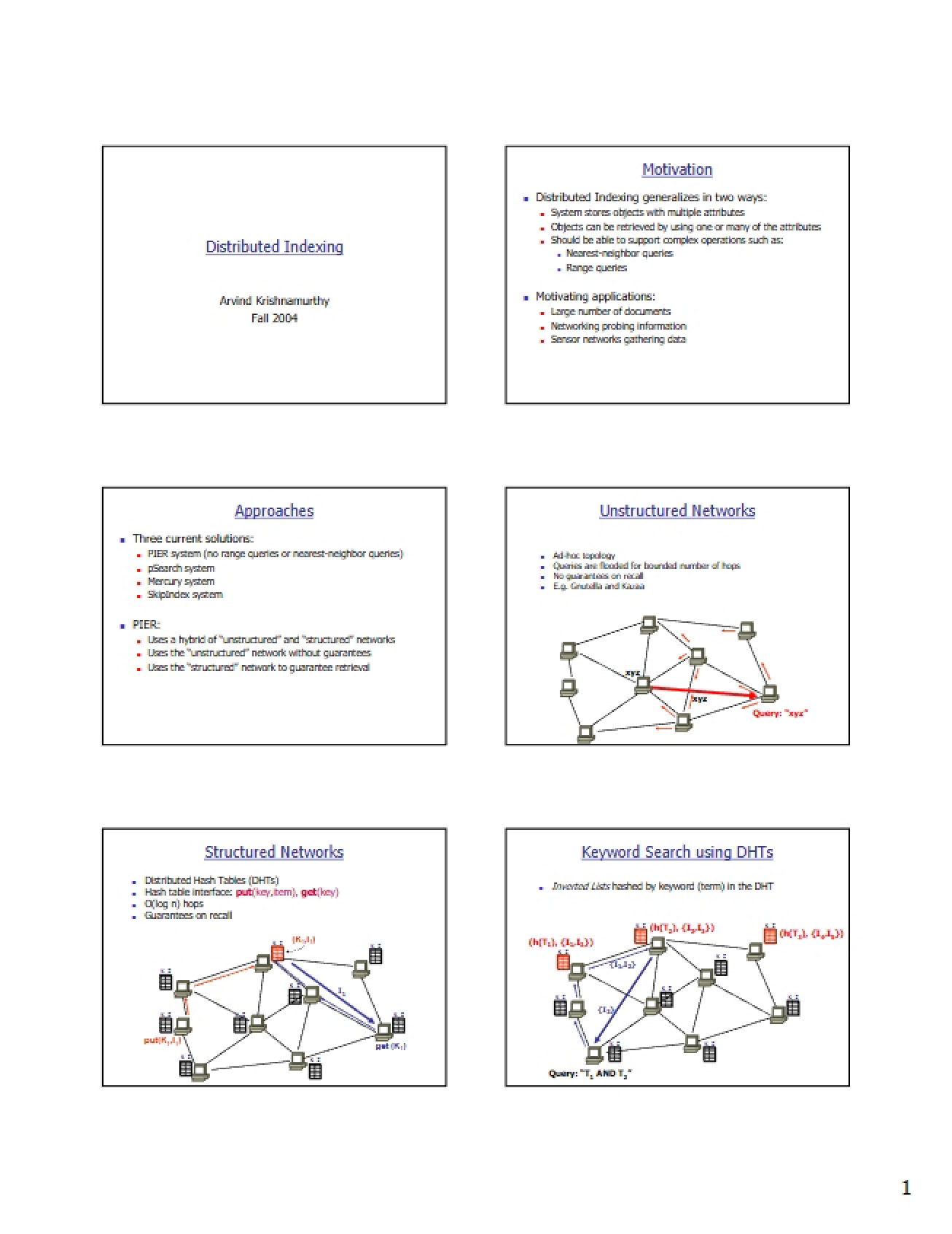 Indexing in Distributed Systems