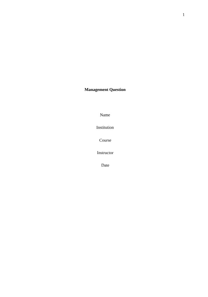 COMM 320 Management Question