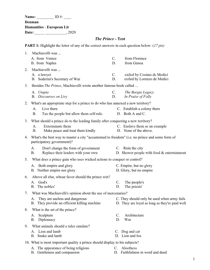 Test - The Prince