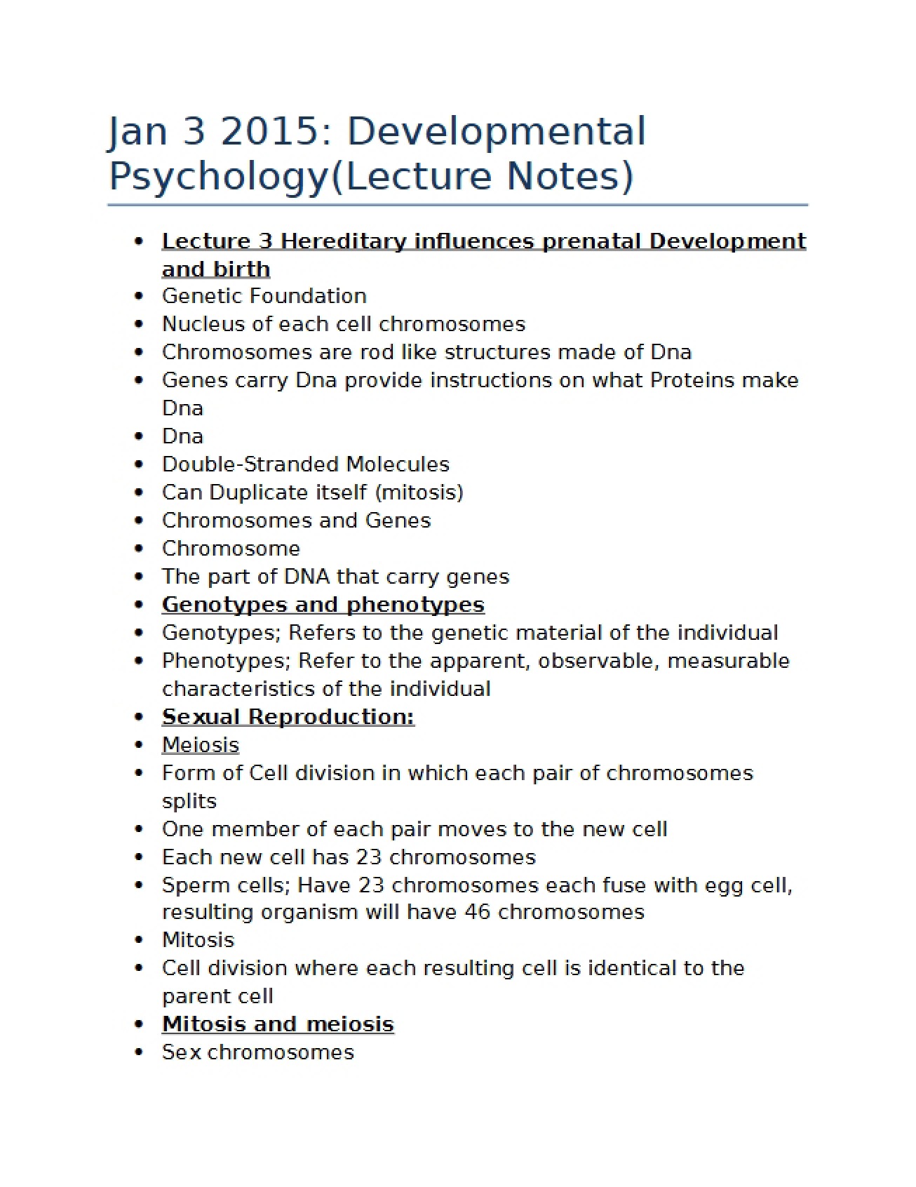 Psychology of Development