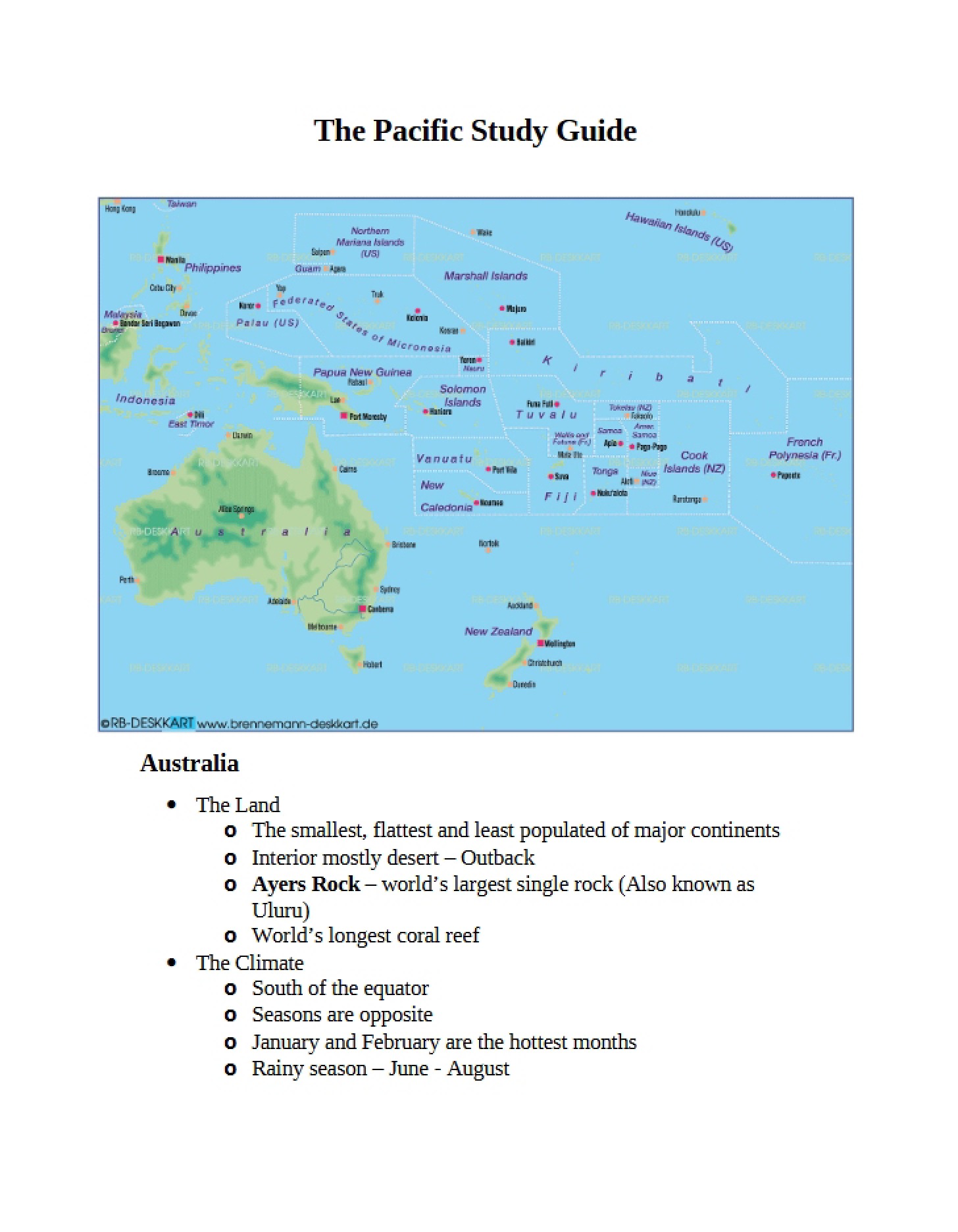 Overview of the Pacific Islands