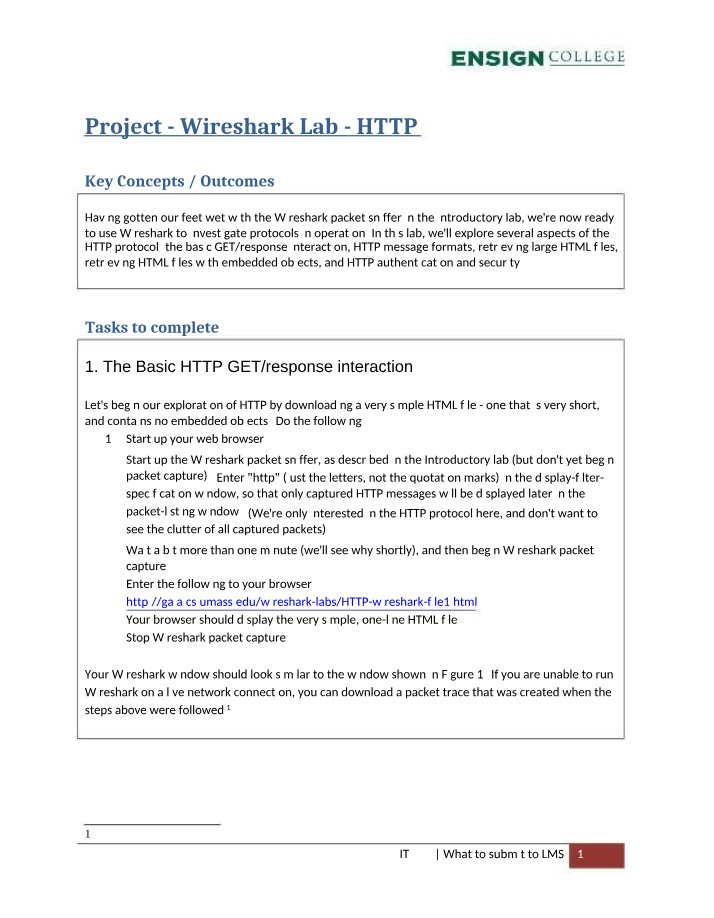 Wireshark Lab HTTP Report