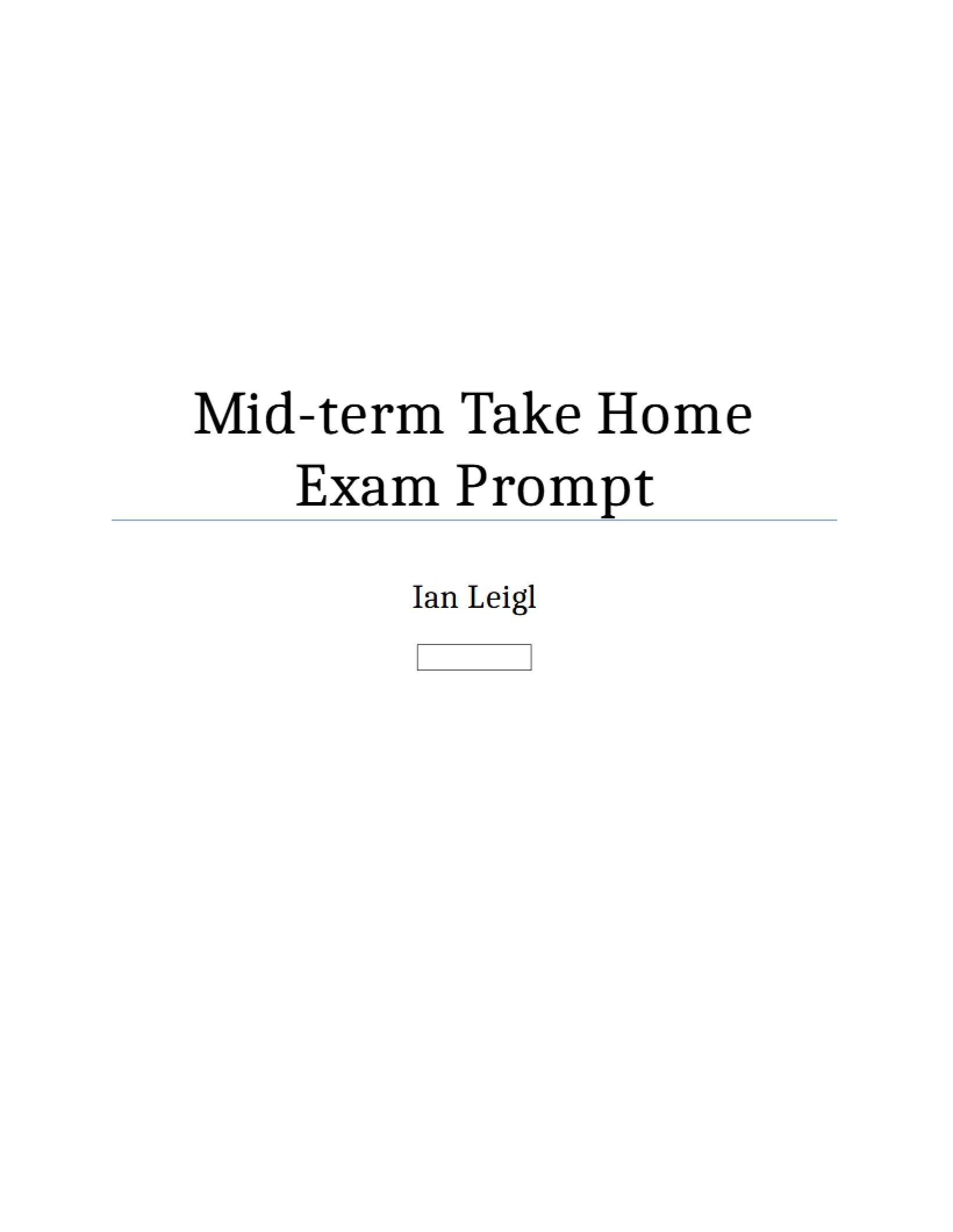 Take-Home Midterm Assessment