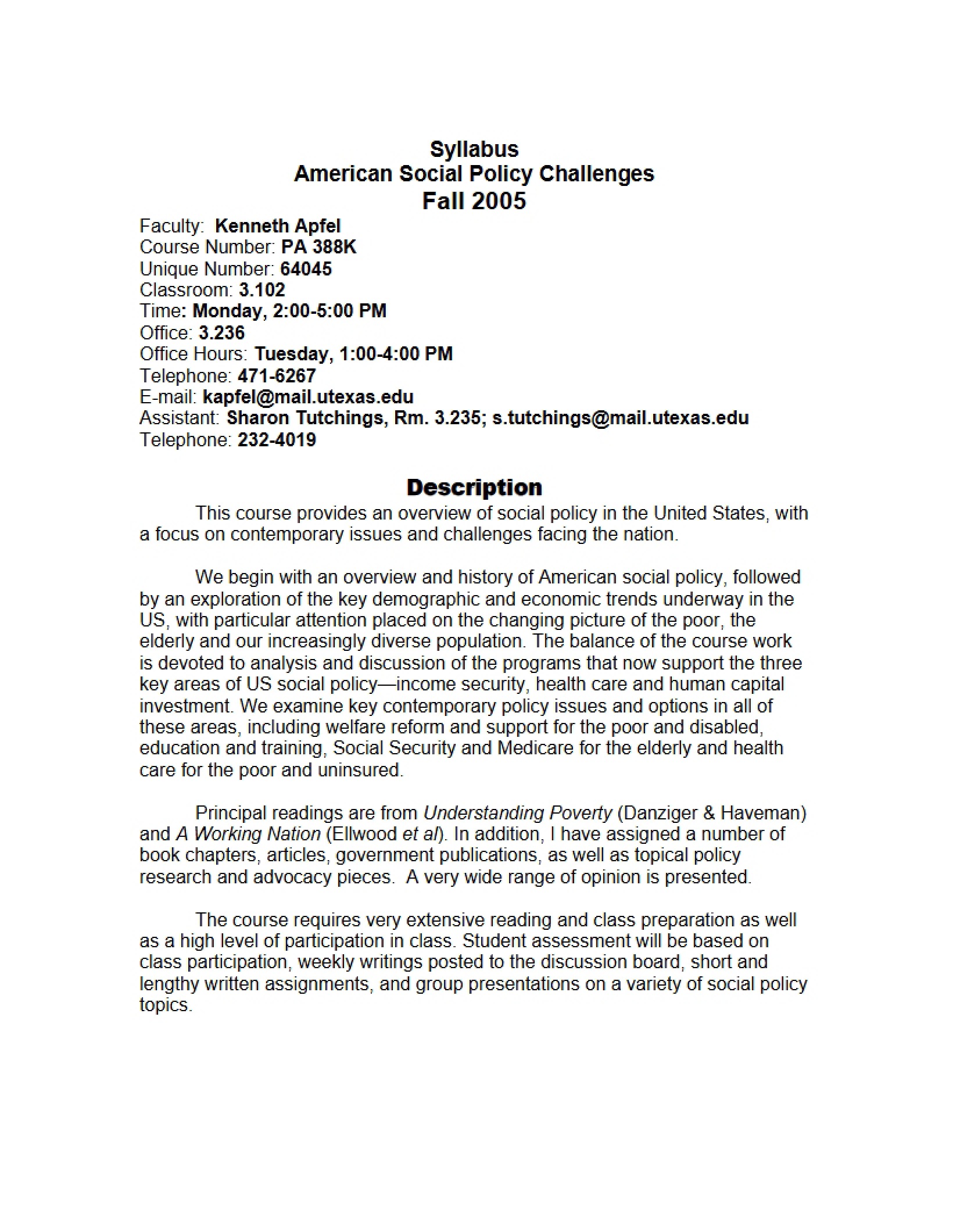 PA 388K Syllabus