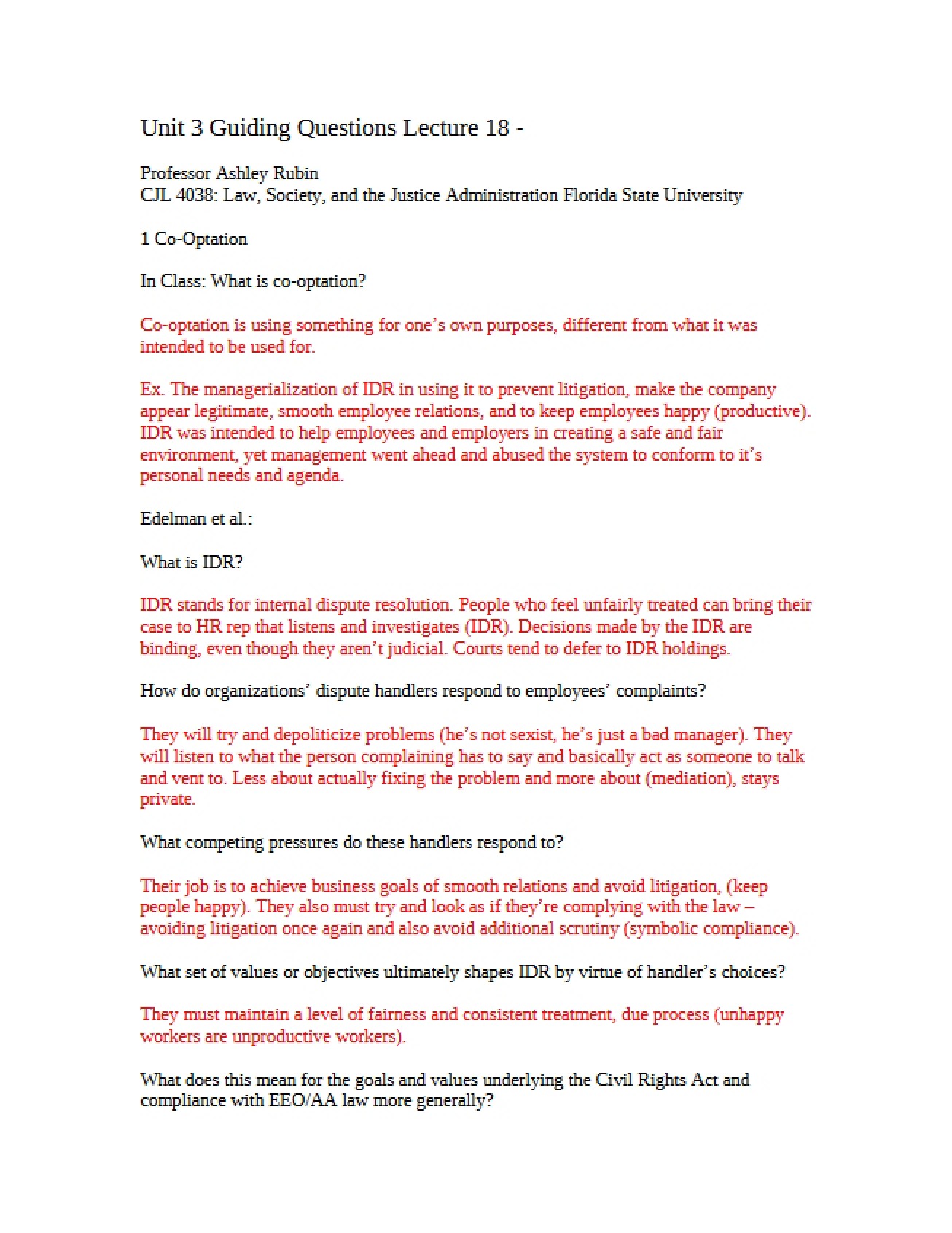 Concept of Co-Optation in Law