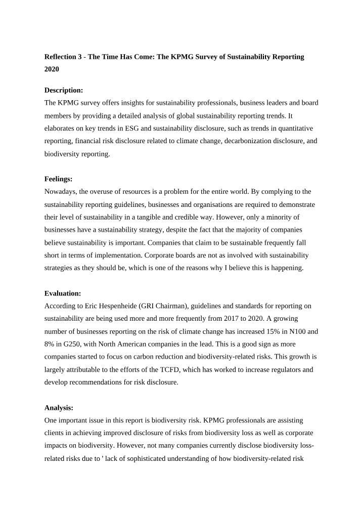 Auditing Reflection 3