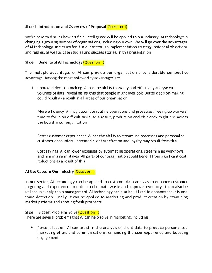 Proposal for Business