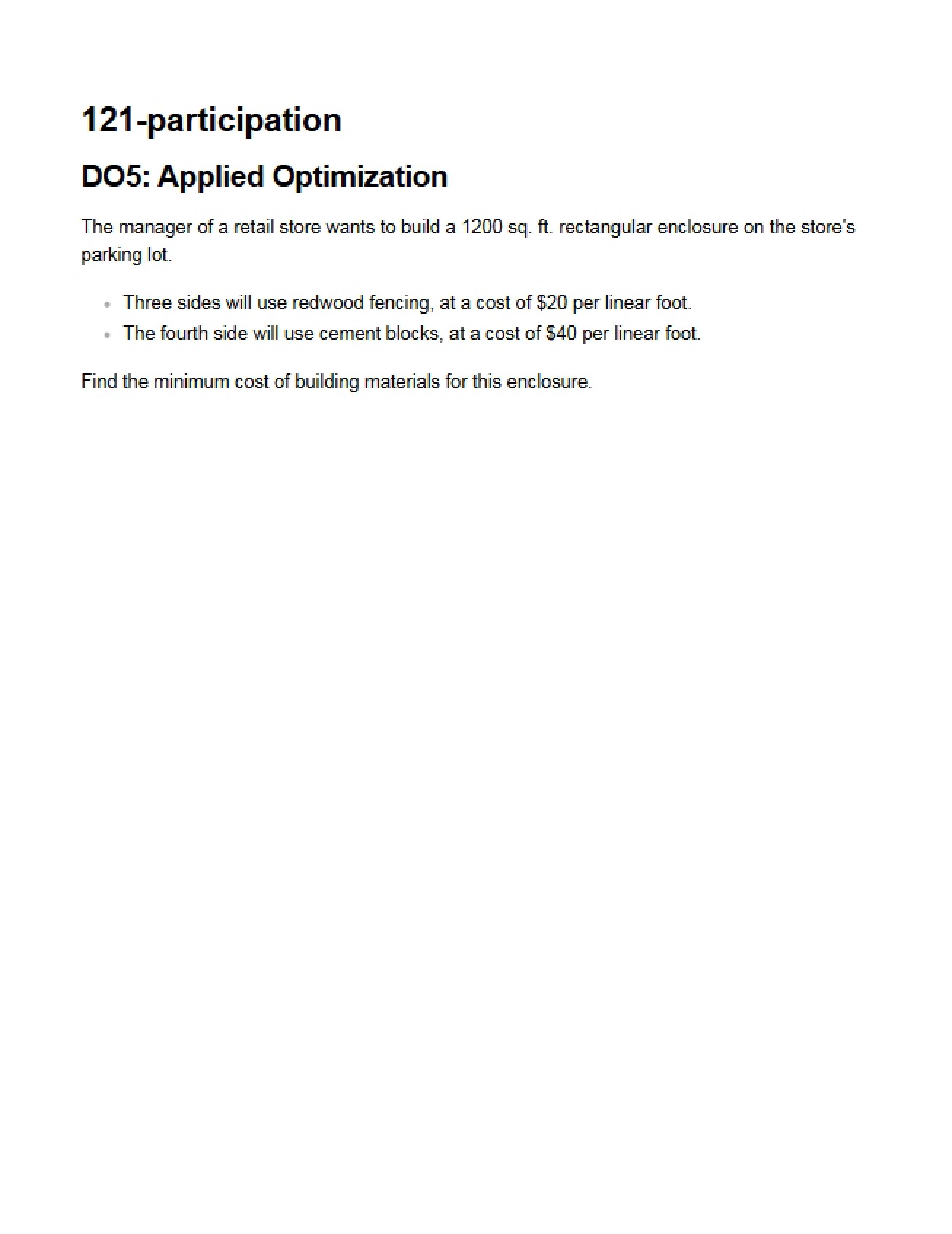 Applied Optimization (DO5)