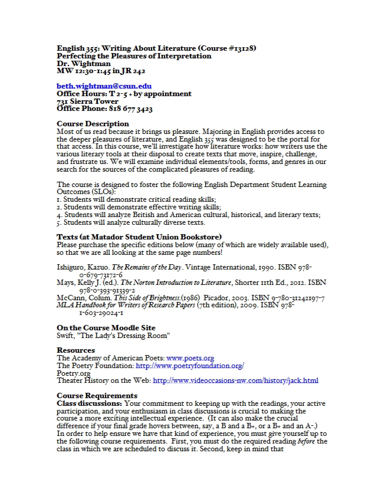 Spring 13 ENGL 355 Info