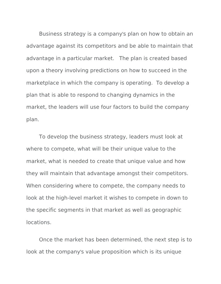 Strategic Plan for Module 4