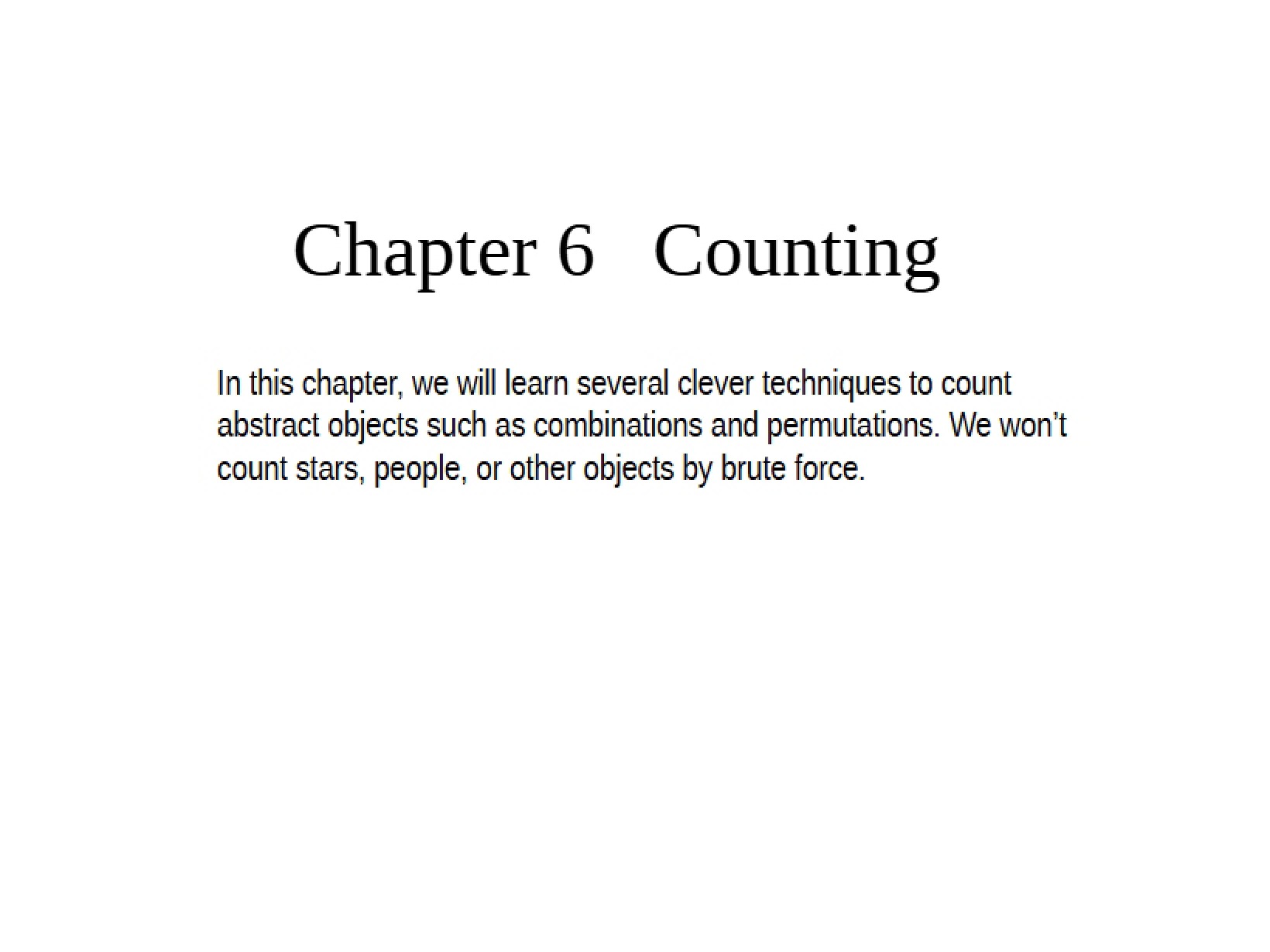Counting Principles Chapter 6