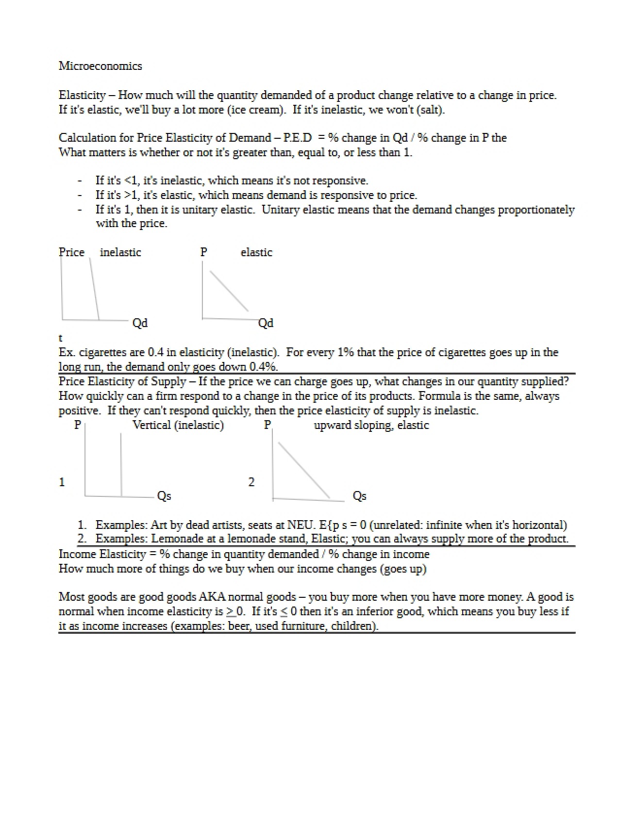 Microeconomics Lecture Notes