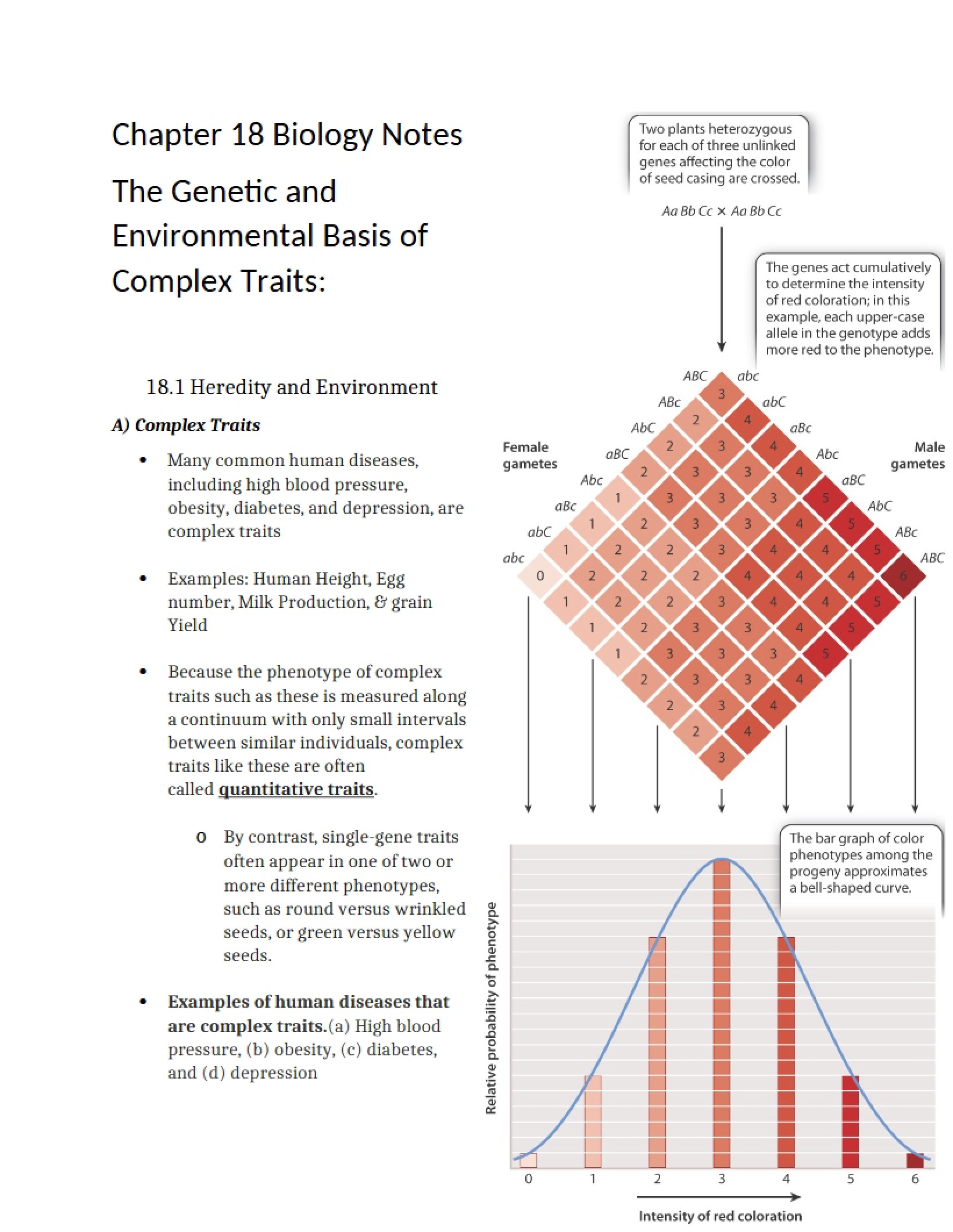 Complex Traits Environmental and Genetic Basis