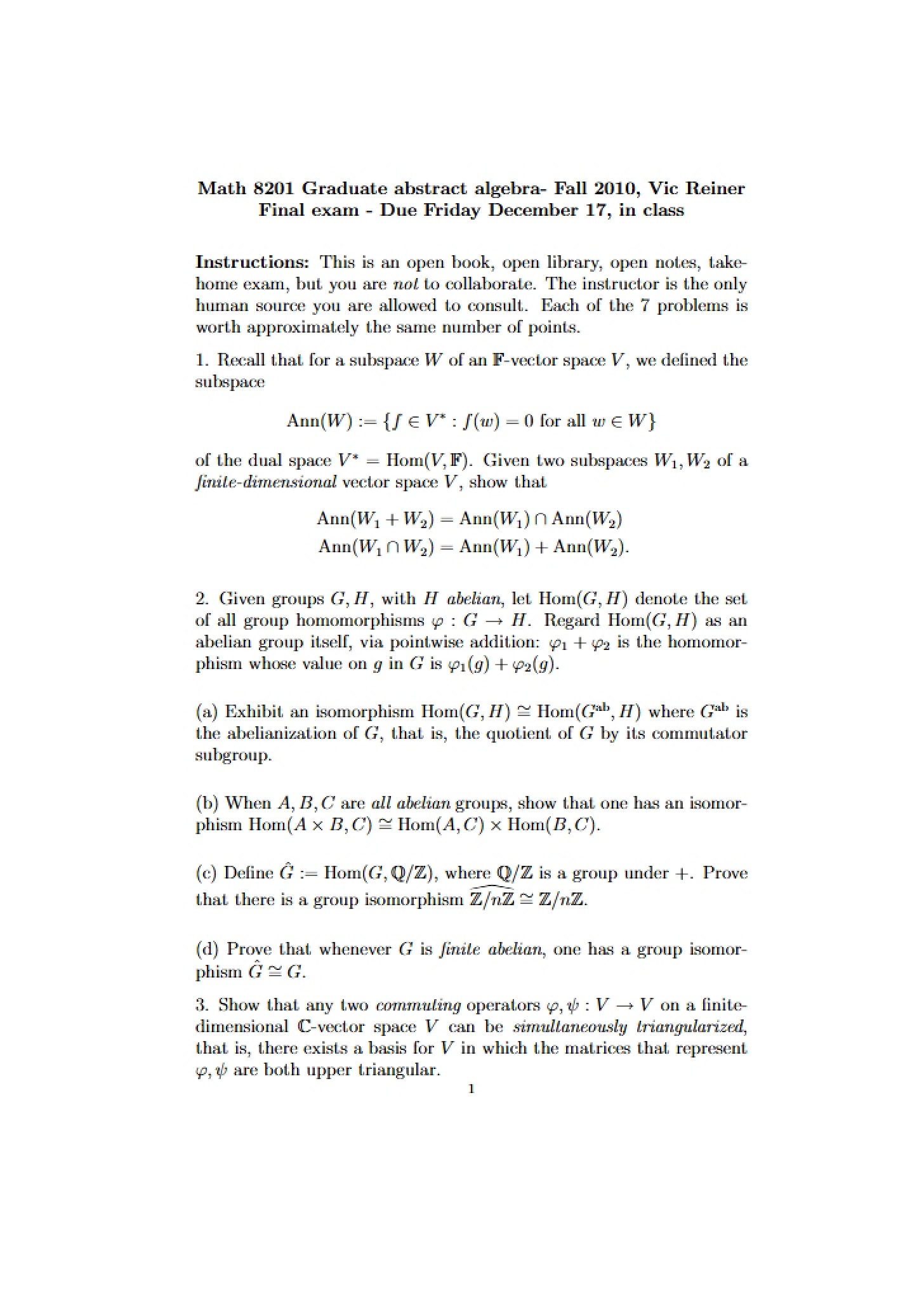 Examination Final