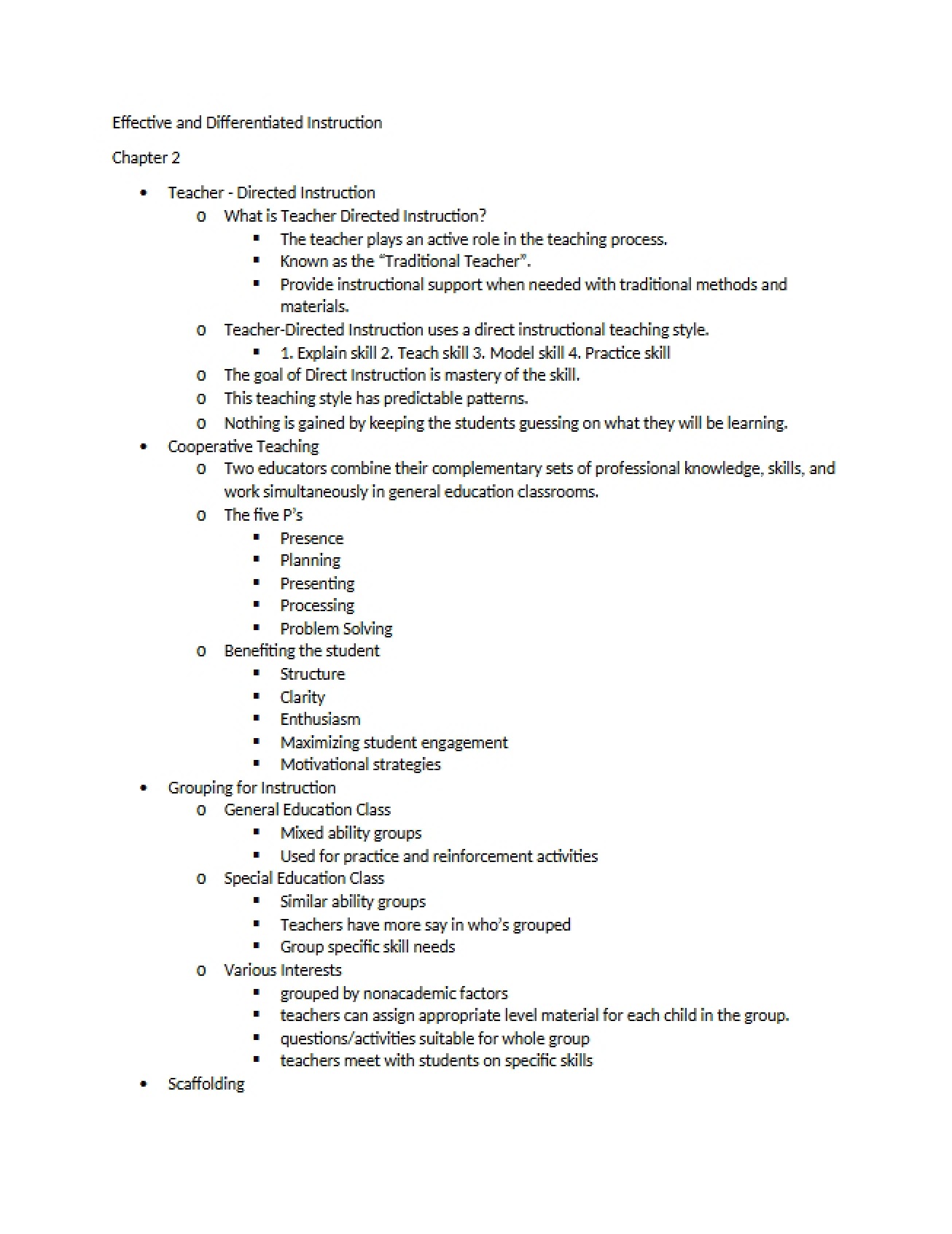Implementing Effective and Differentiated Instruction