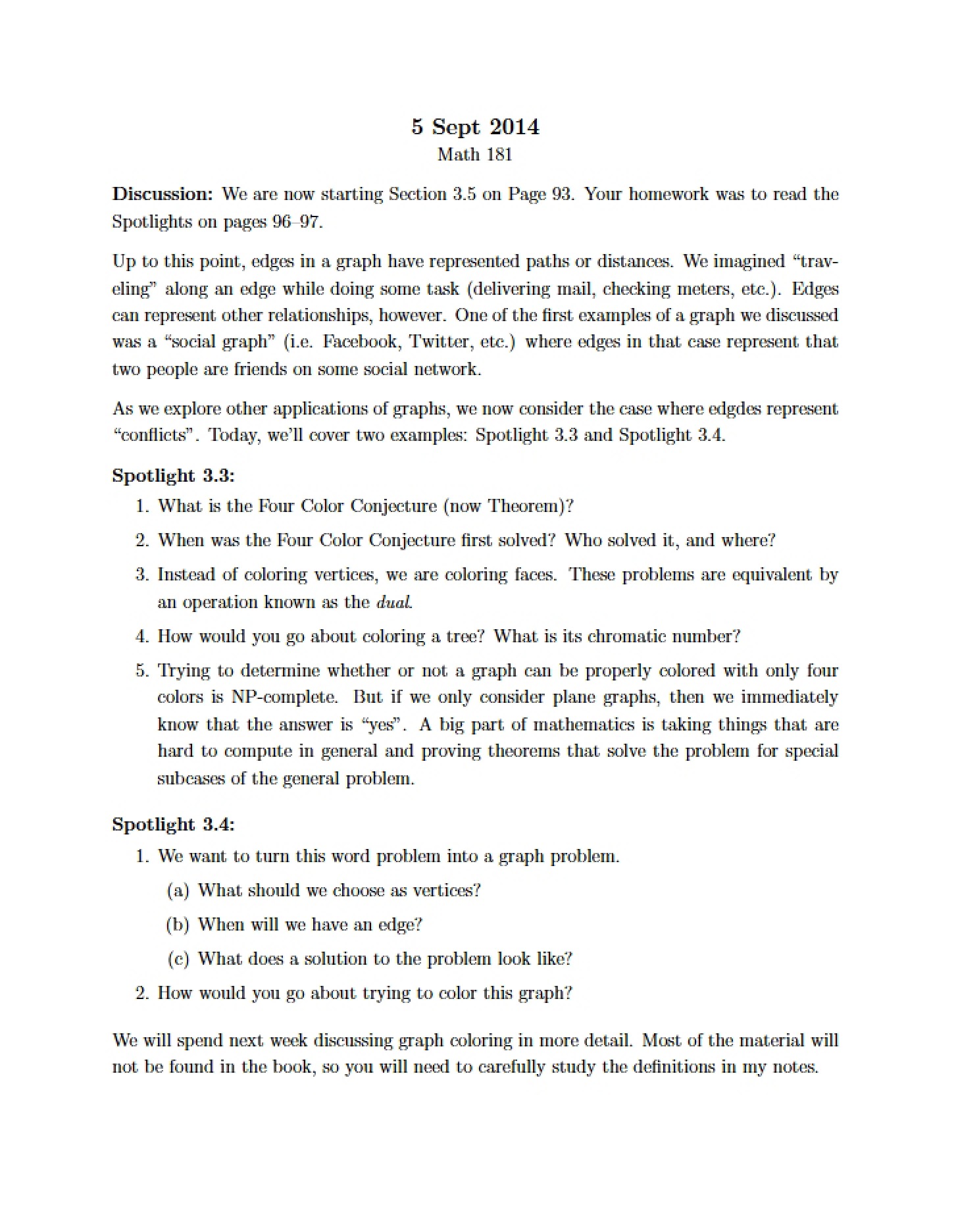 Lecture Notes 05