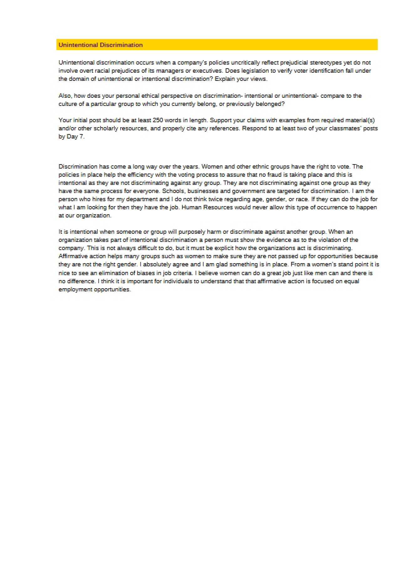 Discrimination Without Intent