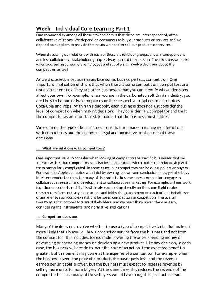 Part 1 - Week 7 Individual Core Learning