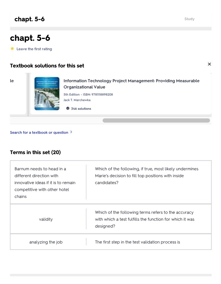 Information Technology Project Management - Textbook Solutions