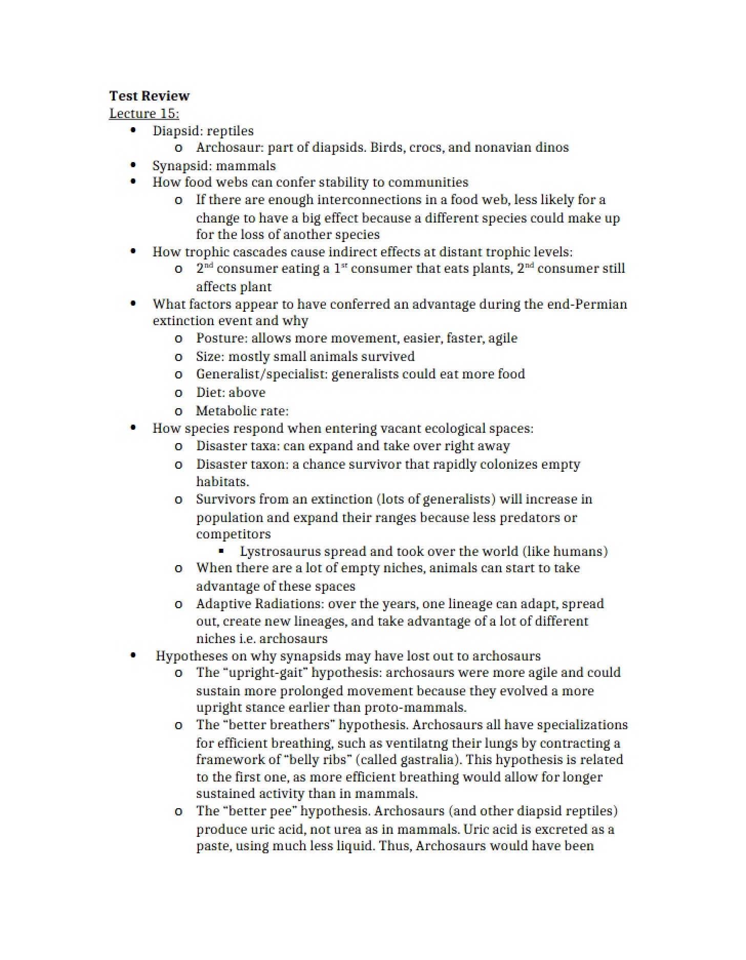 Review for Test