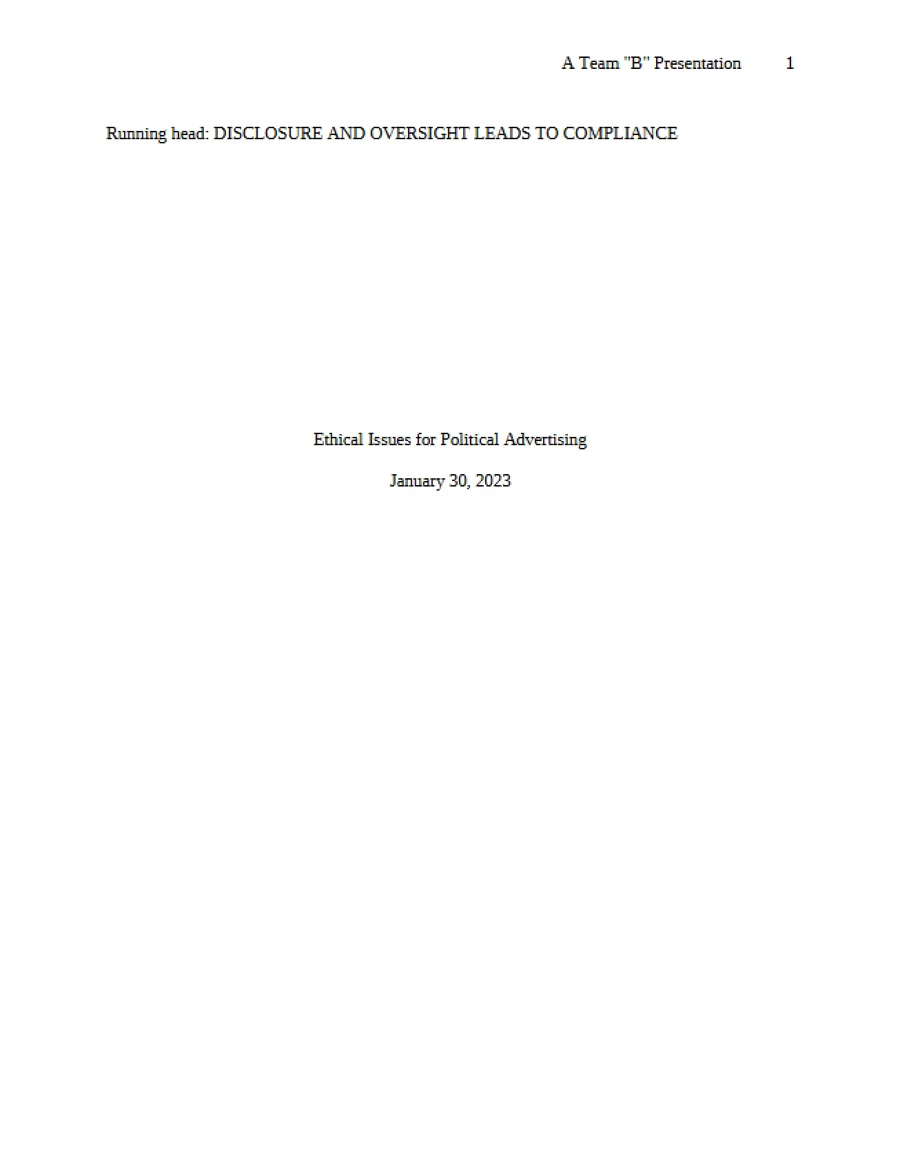 Ethical Issues in Political Advertising