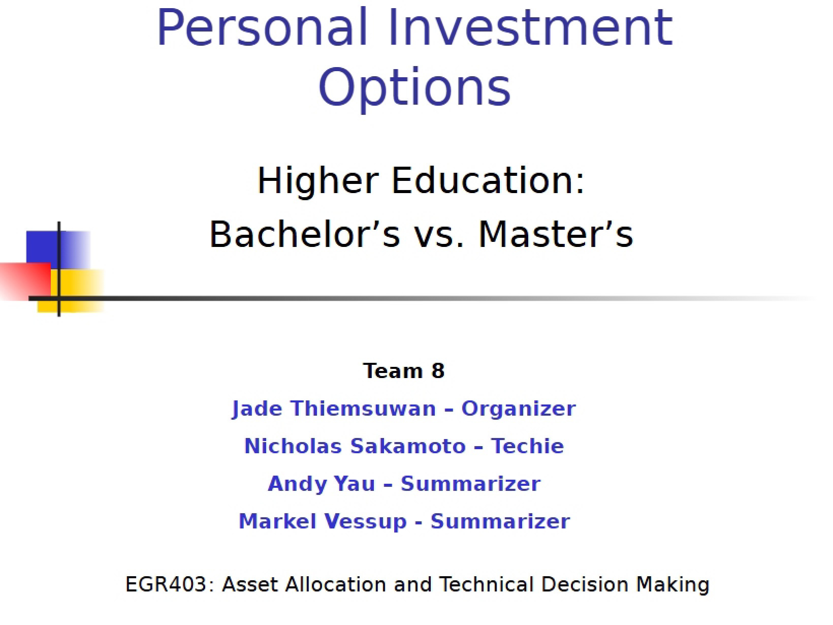 Investment Options