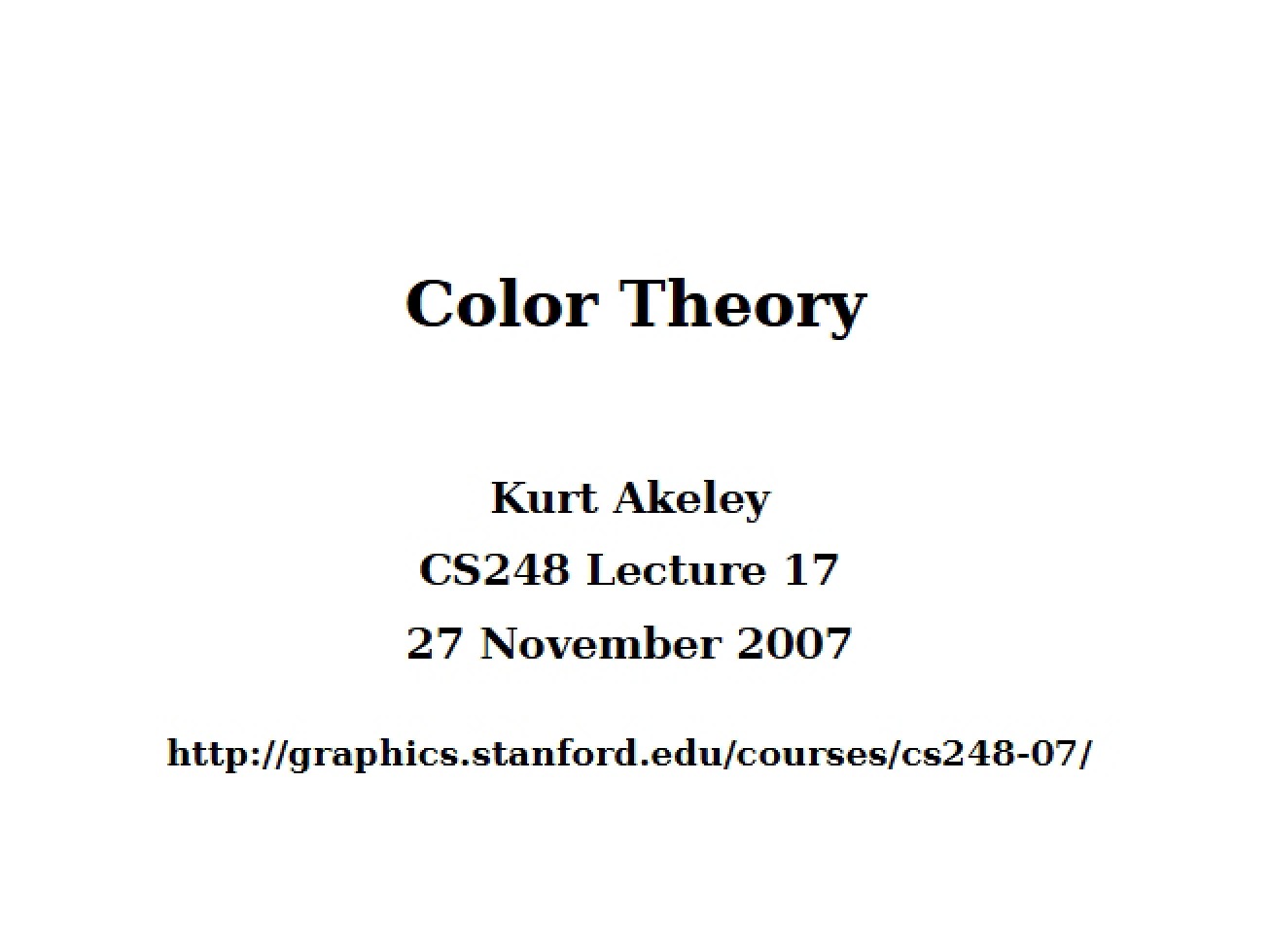 Interactive Computer Graphics Color Theory
