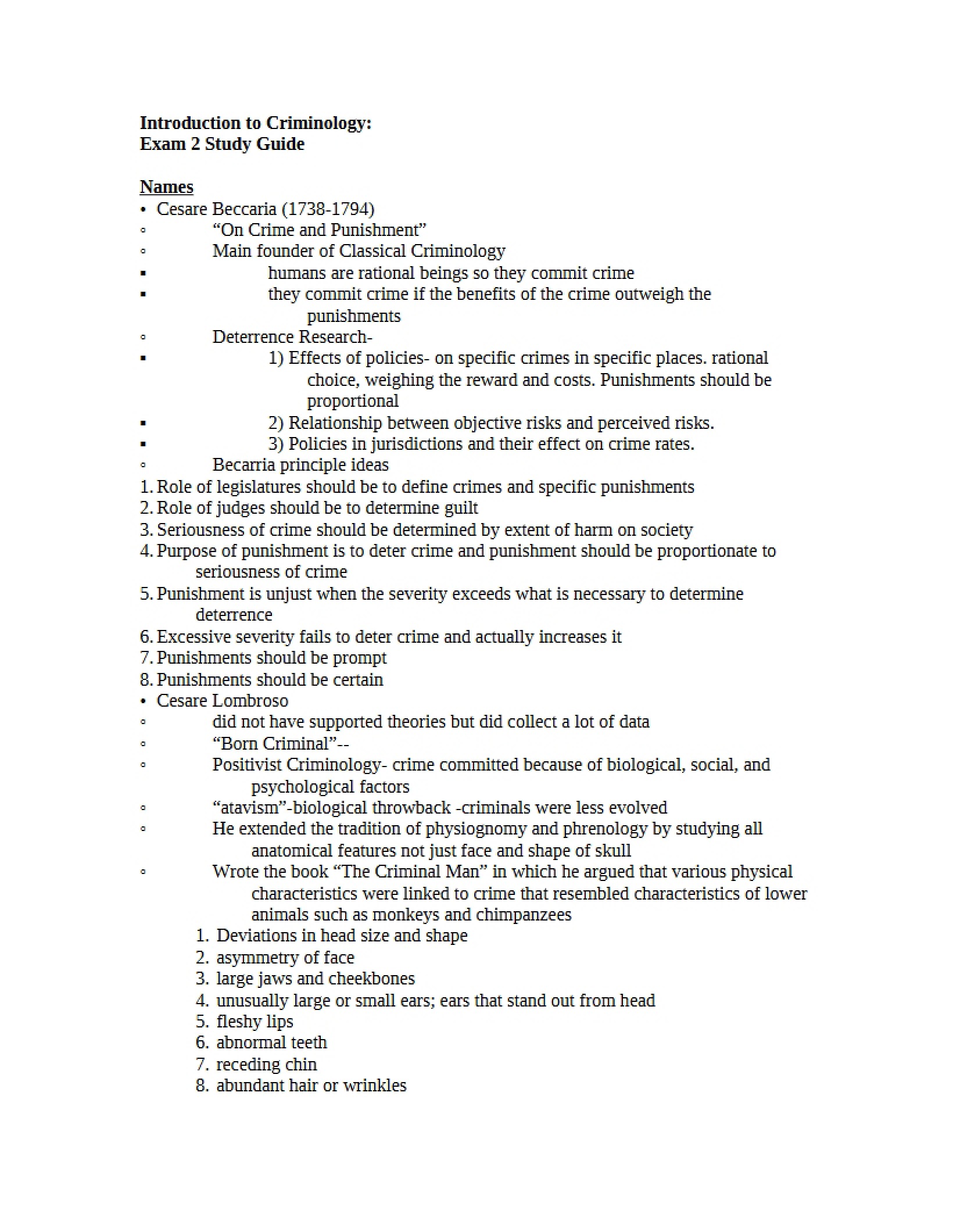 Detailed Examination Guide for Midterm Two