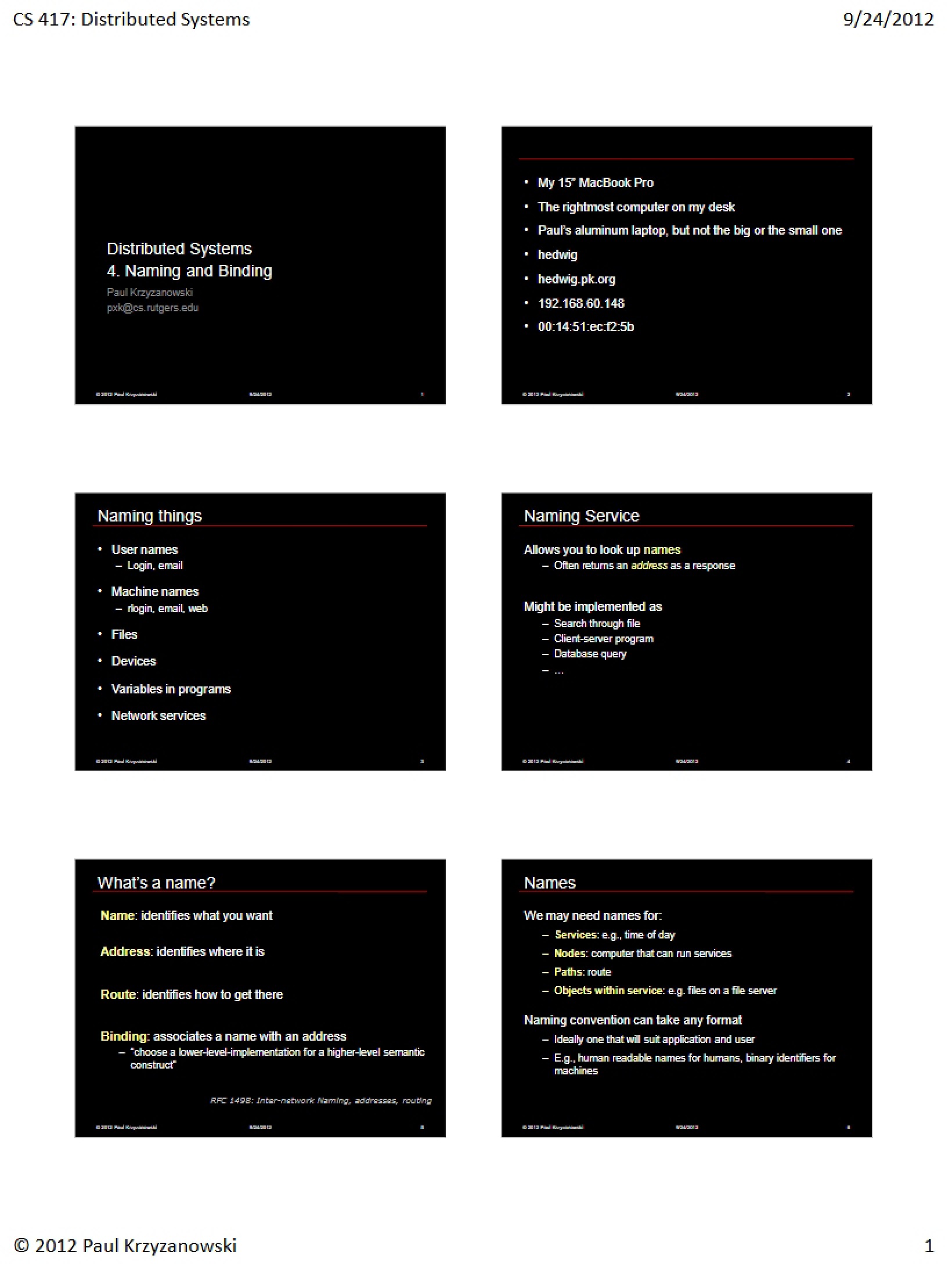 Binding and Naming