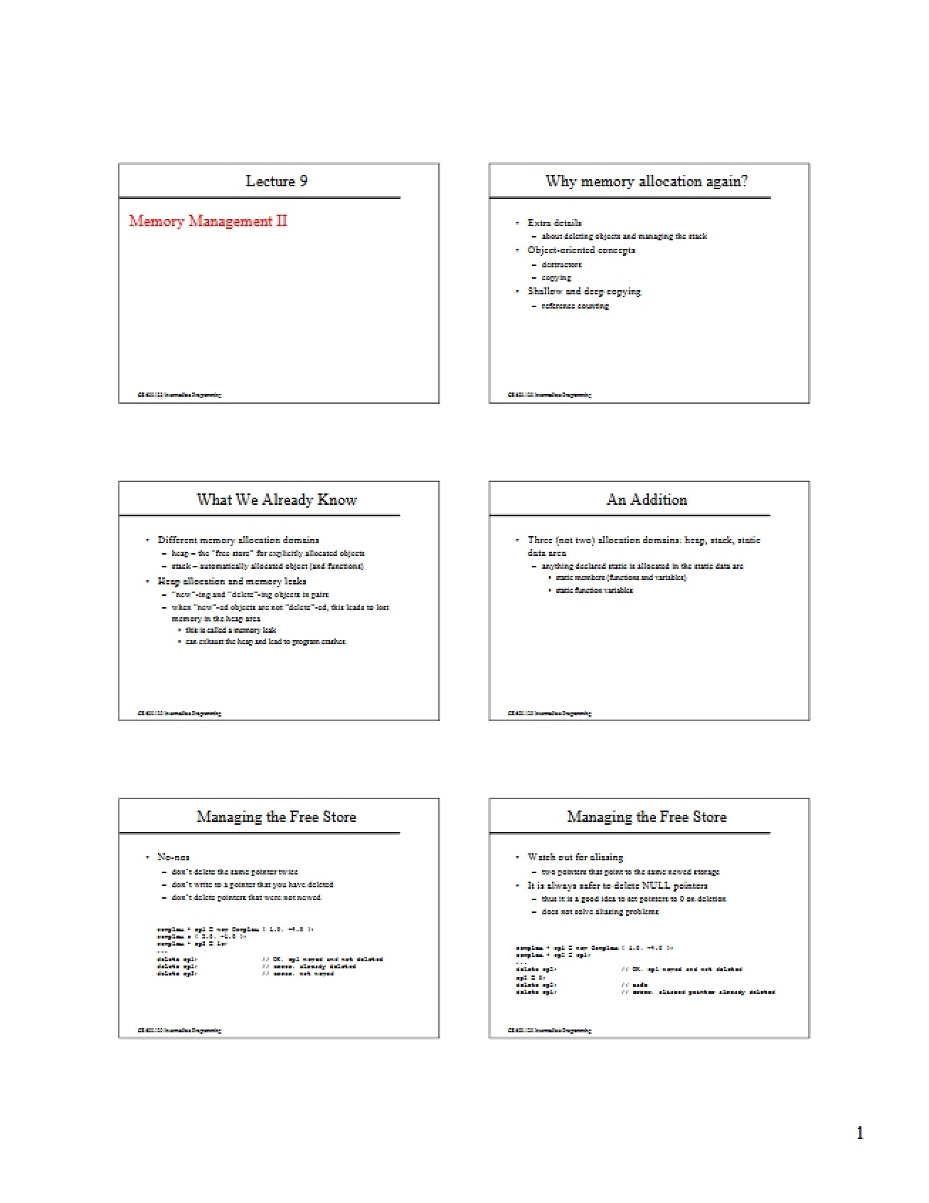 Memory Management Part 2 (Lecture 9)